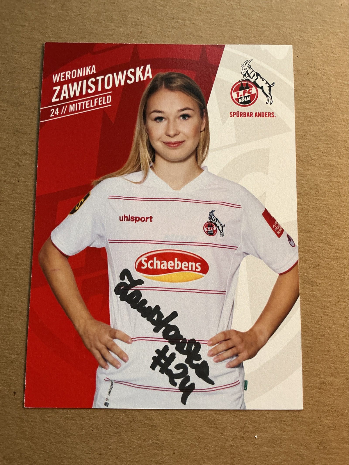 Weronika Zawistowska, Poland 🇵🇱 1.FC Köln 2021/22 hand signed