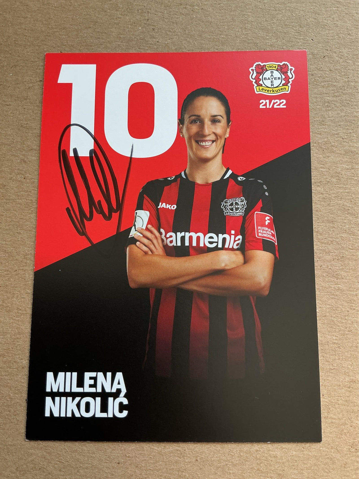 Milena Nikolić, Bosnia 🇧🇦 Bayer 04 Leverkusen 2021/22 hand signed