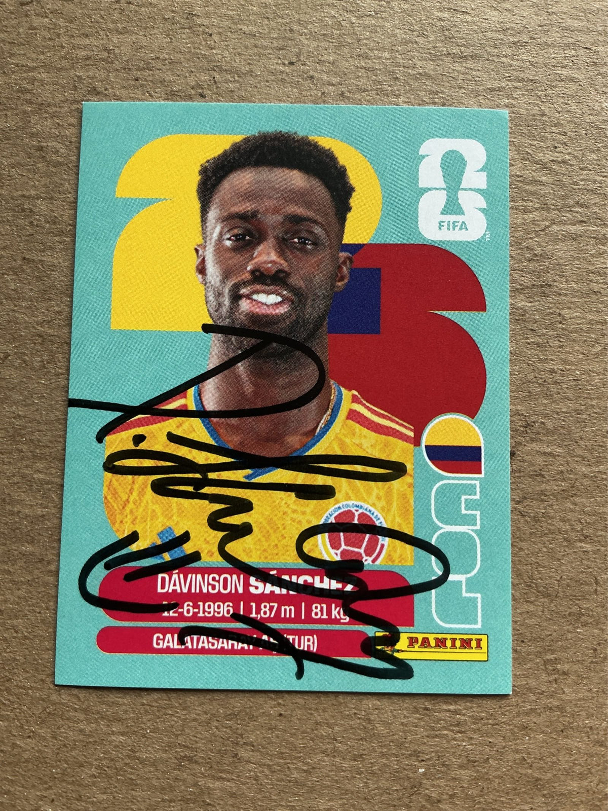 Dávinson Sánchez, Colombia 🇨🇴 FIFA World Cup 2026 Panini hand signed