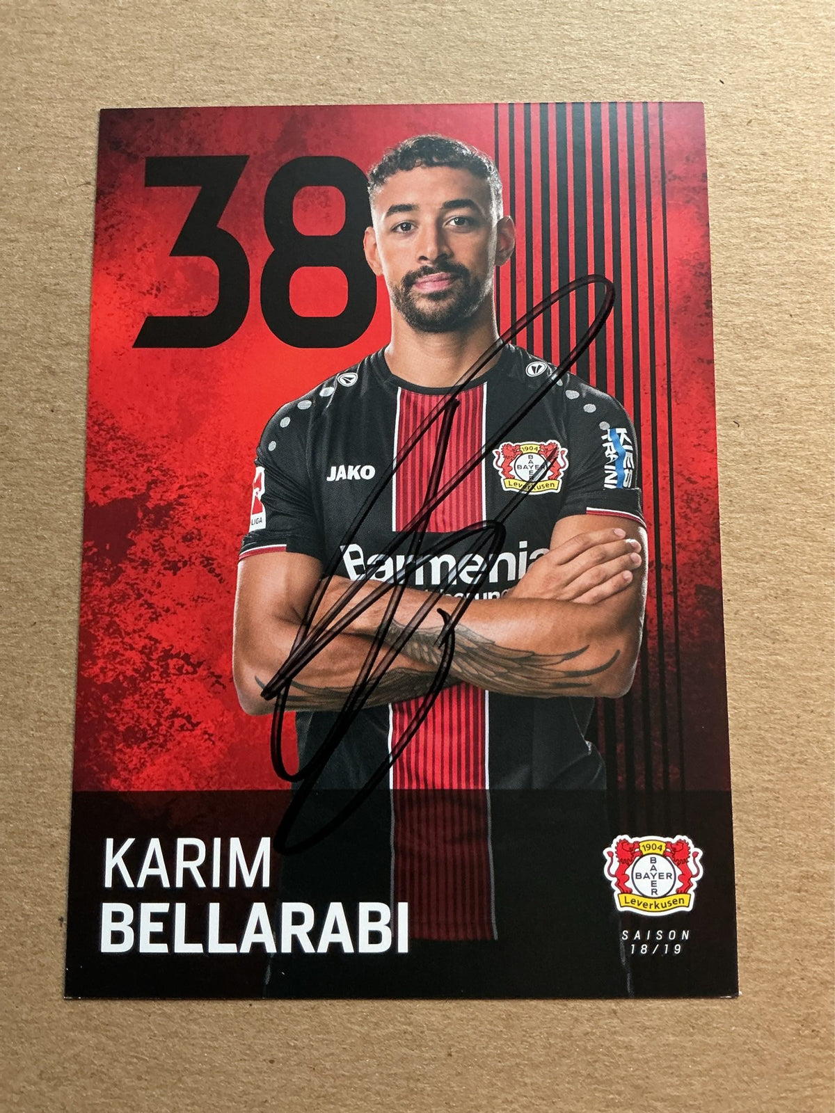 Karim Bellarabi, Germany 🇩🇪 Bayer 04 Leverkusen 2018/19 hand signed