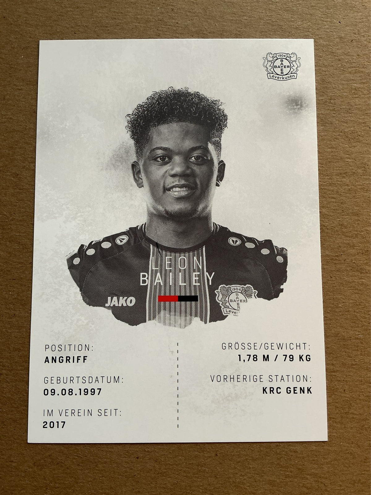 Leon Bailey, Jamaica 🇯🇲 Bayer 04 Leverkusen 2018/19 hand signed