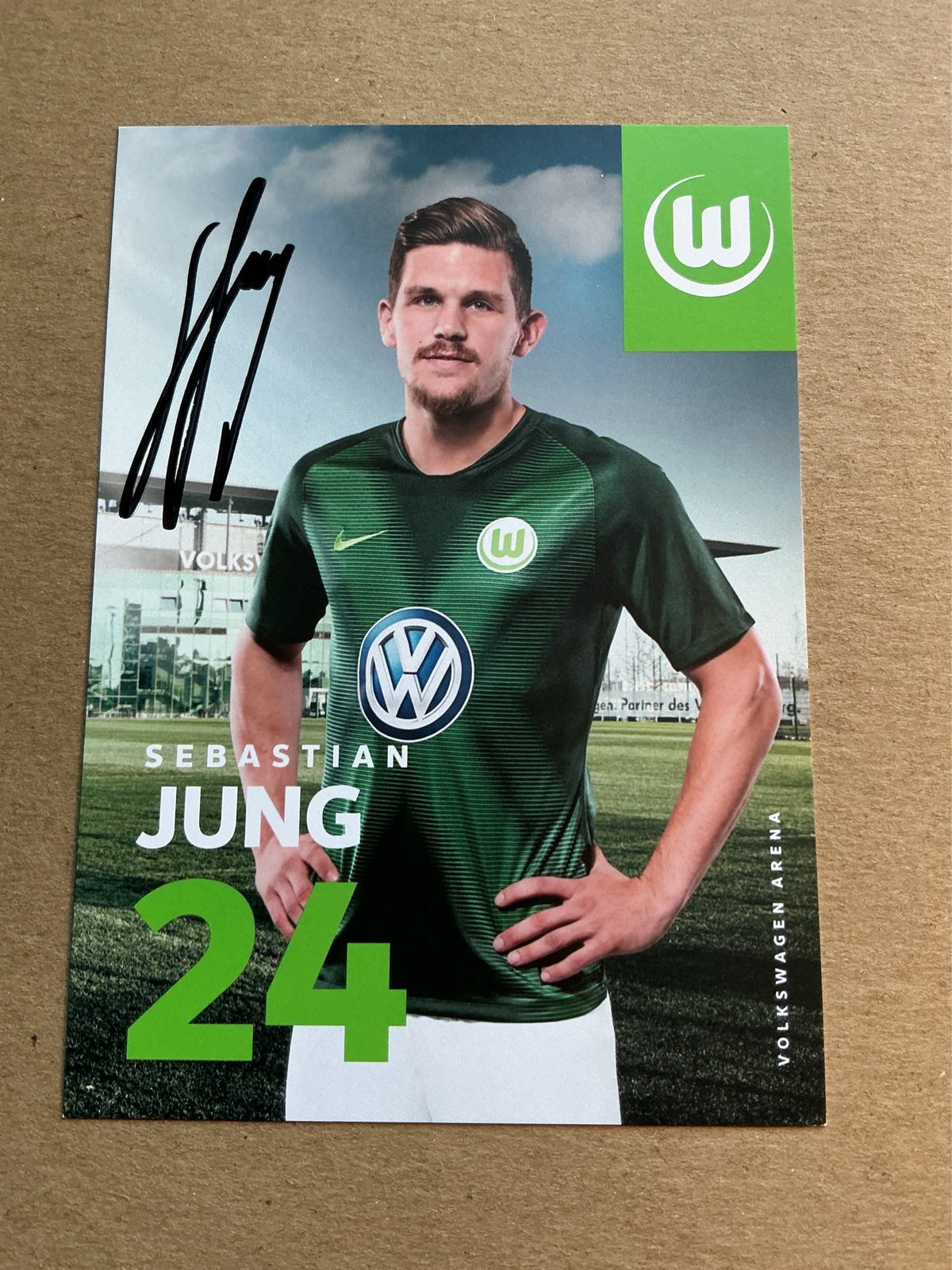 Sebastian Jung, Germany 🇩🇪 VfL Wolfsburg 2018/19 hand signed