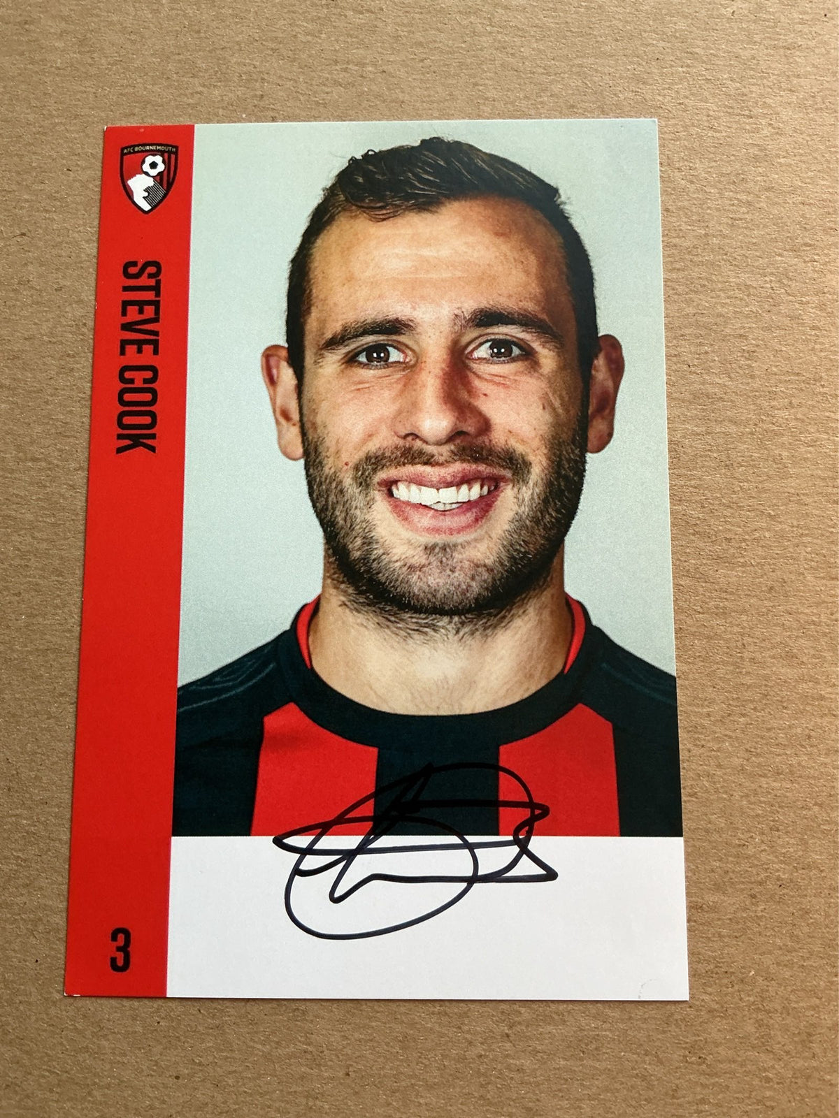 Steve Cook, England 🏴󠁧󠁢󠁥󠁮󠁧󠁿 AFC Bournemouth 2017/18 hand signed