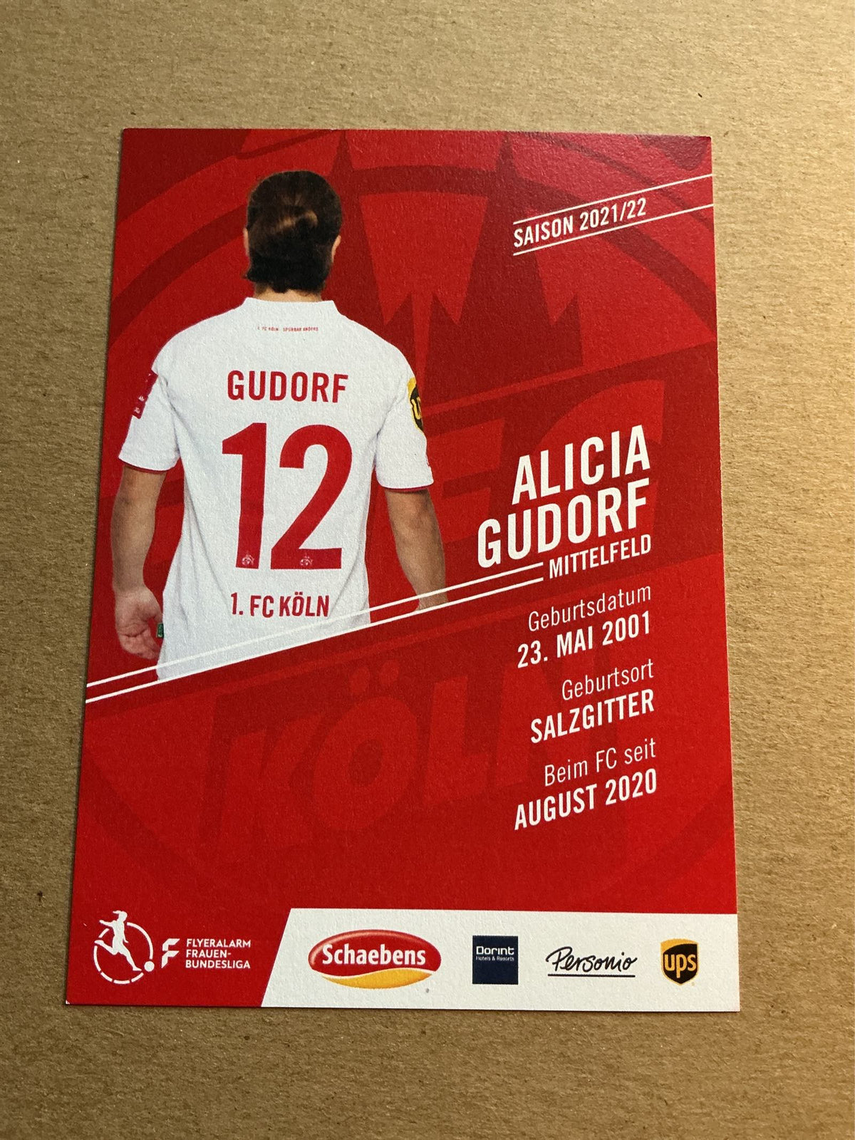Alicia Gudorf, Germany 🇩🇪 1.FC Köln 2021/22 hand signed