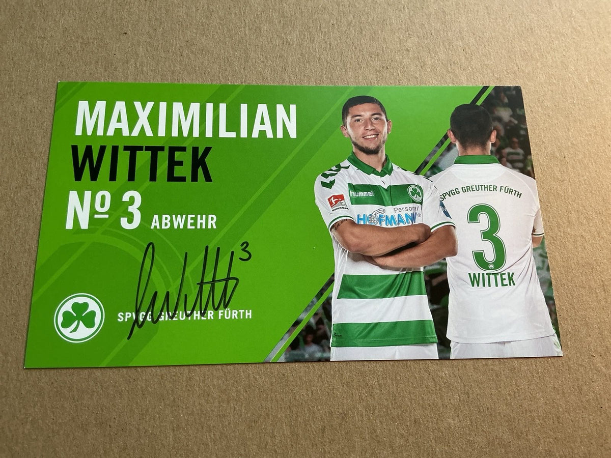 Maximilian Wittek, Germany 🇩🇪 SpVgg Greuther Fürth 2018/19 hand signed
