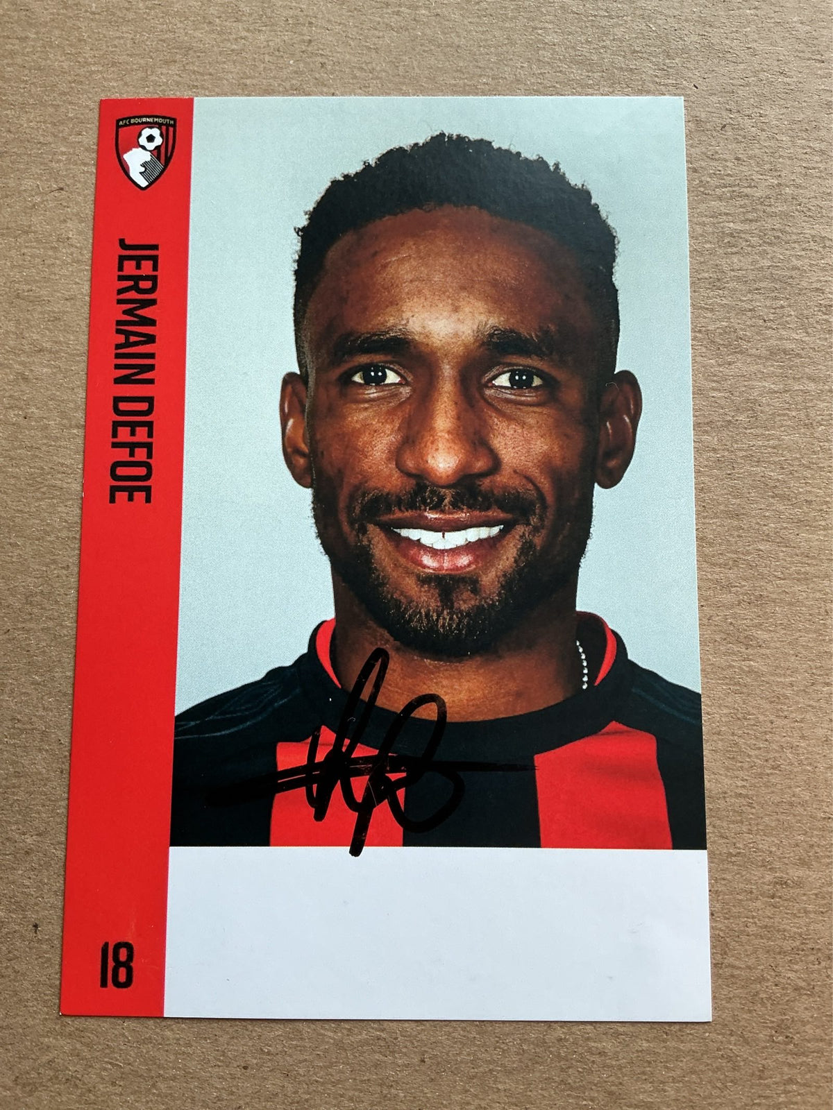 Jermain Defoe, England 🏴󠁧󠁢󠁥󠁮󠁧󠁿 AFC Bournemouth 2017/18 hand signed