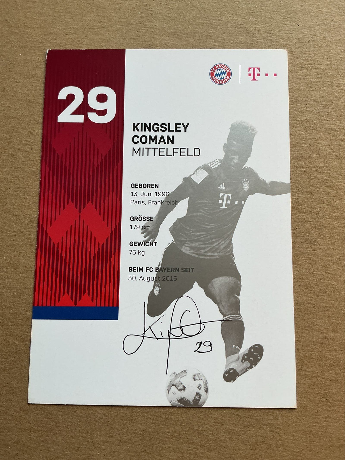 Kingsley Coman, France 🇫🇷 FC Bayern München 2018/19 hand signed