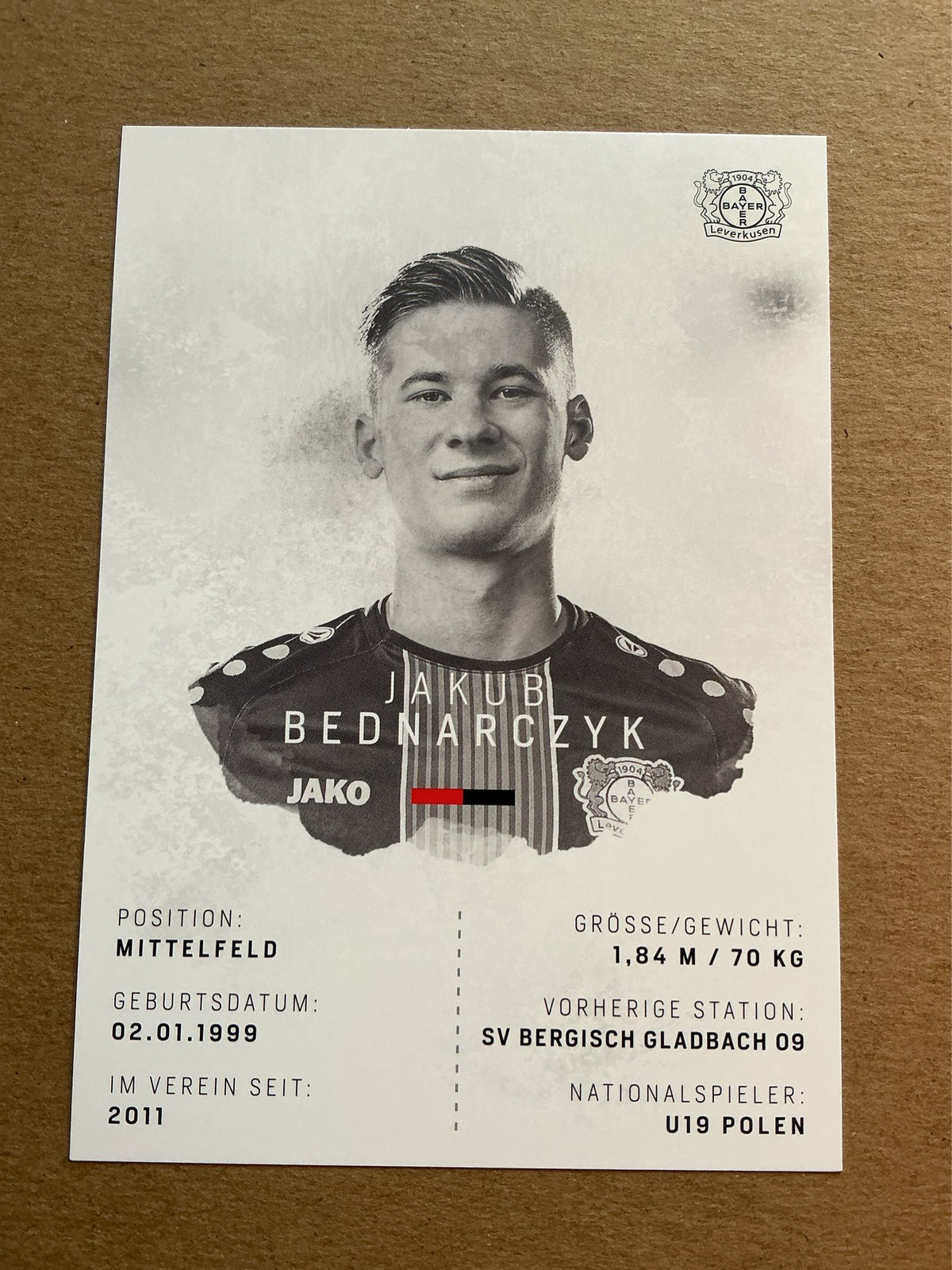 Jakub Bednarczyk, Poland 🇵🇱 Bayer 04 Leverkusen 2018/19 hand signed