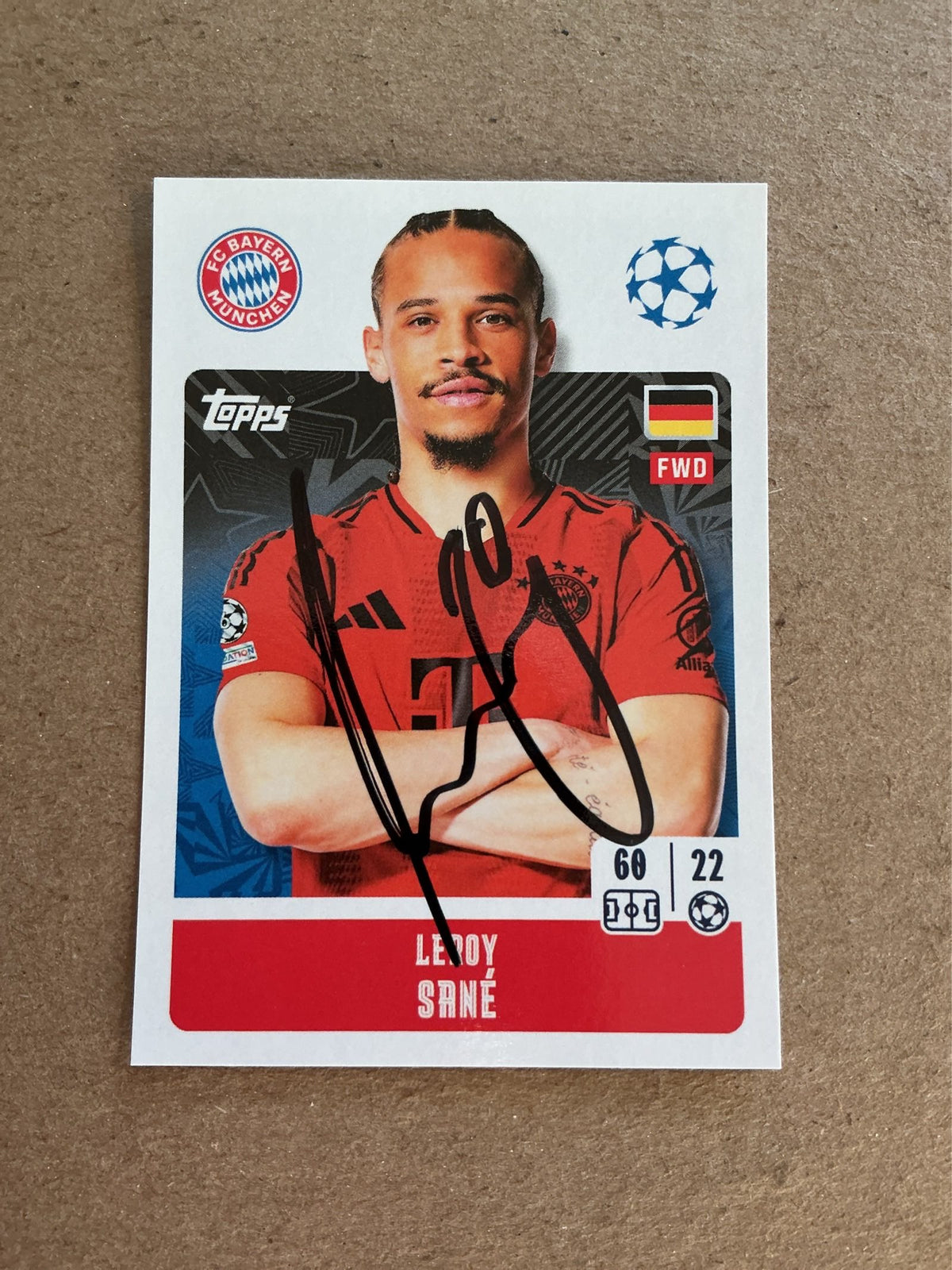 Leroy Sané, Germany 🇩🇪 FC Bayern München 2024/25 Topps hand signed