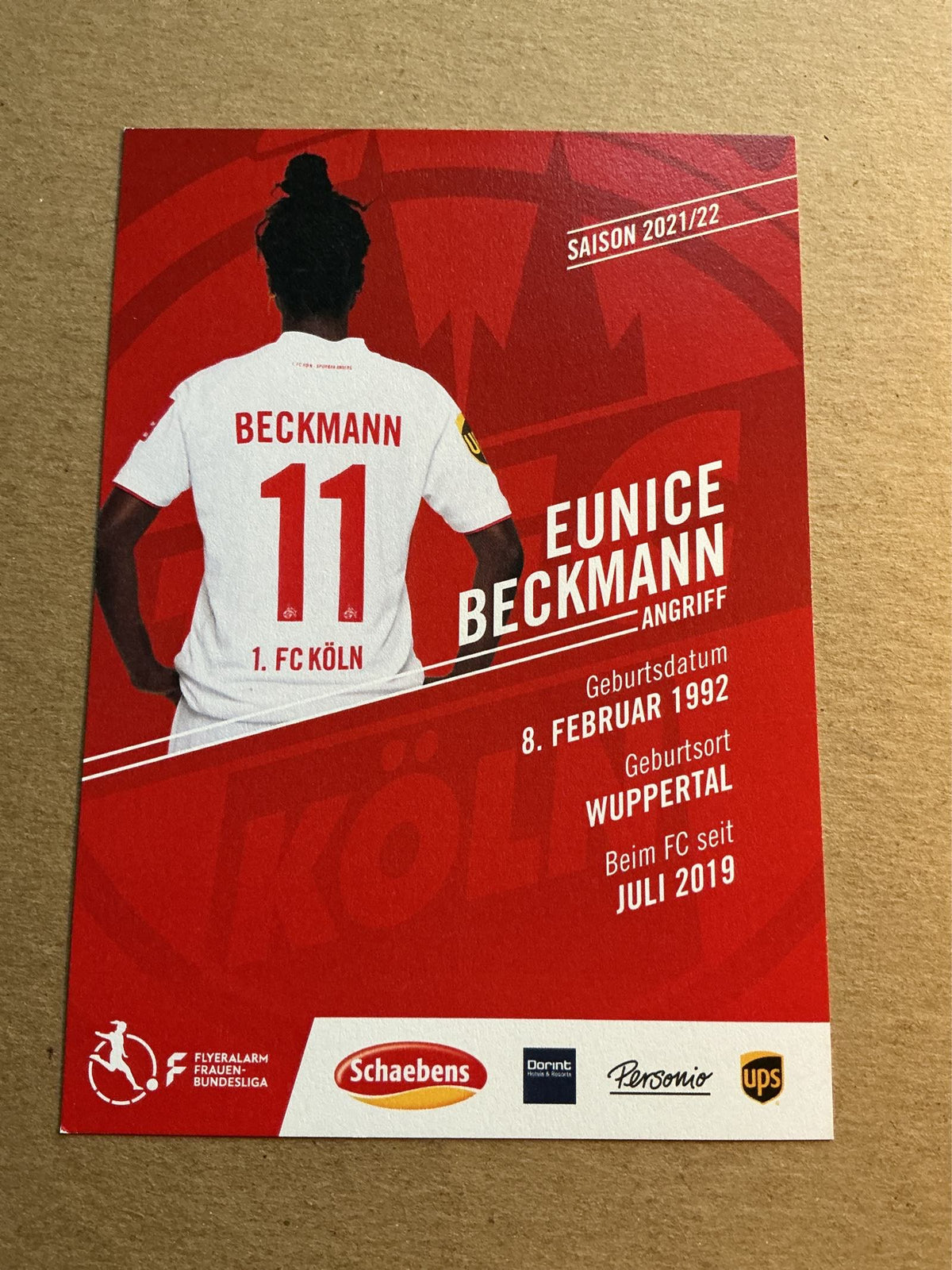 Eunice Beckmann, Germany 🇩🇪 1.FC Köln 2021/22 hand signed