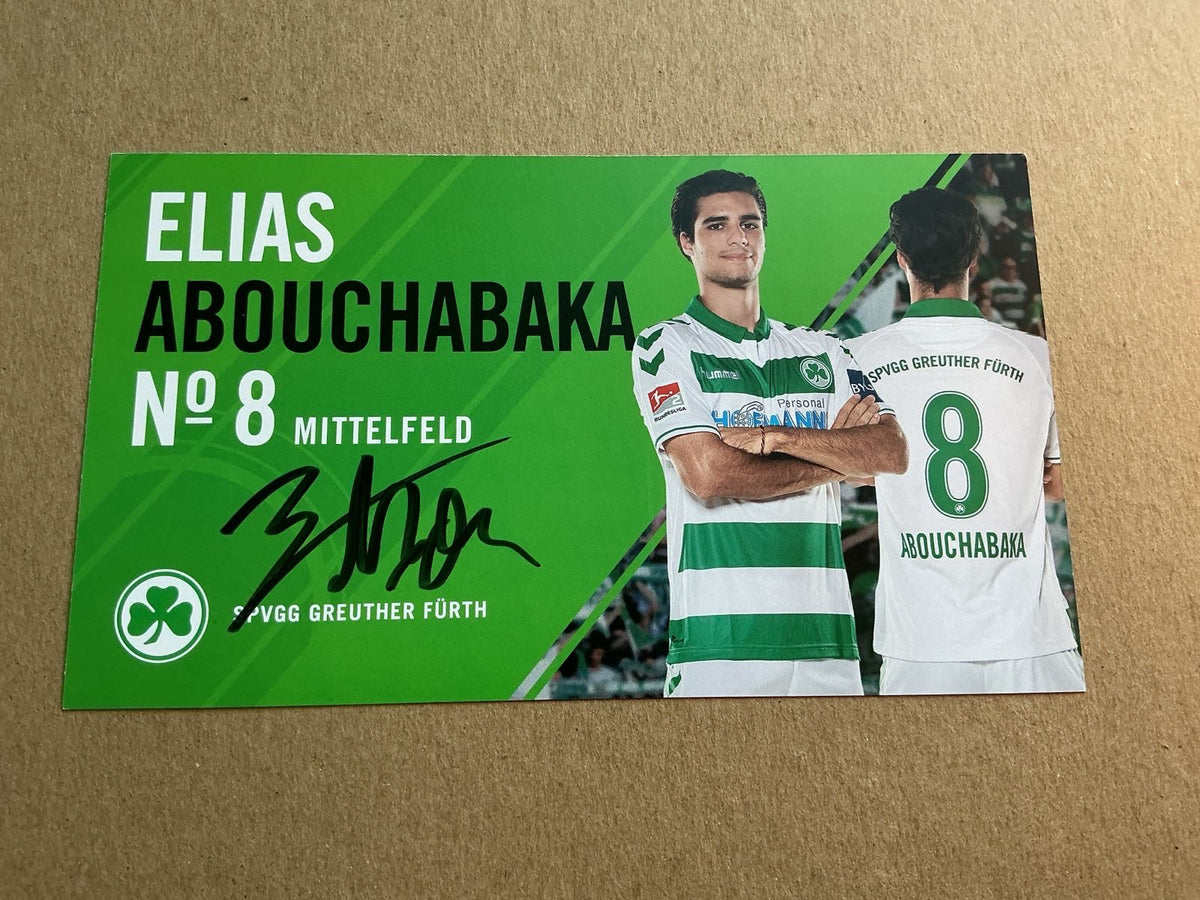 Elias Abouchabaka, Morocco 🇲🇦 SpVgg Greuther Fürth 2018/19 hand signed