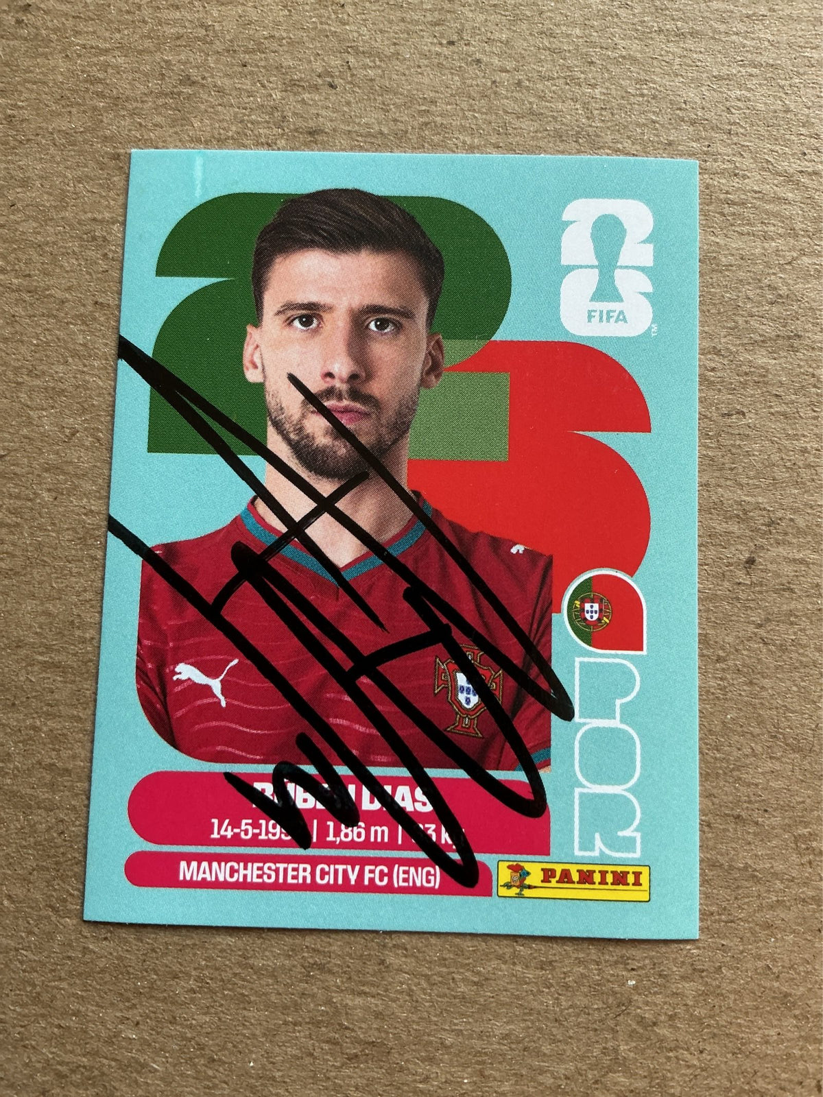 Rúben Dias, Portugal 🇵🇹 FIFA World Cup 2026 Panini hand signed