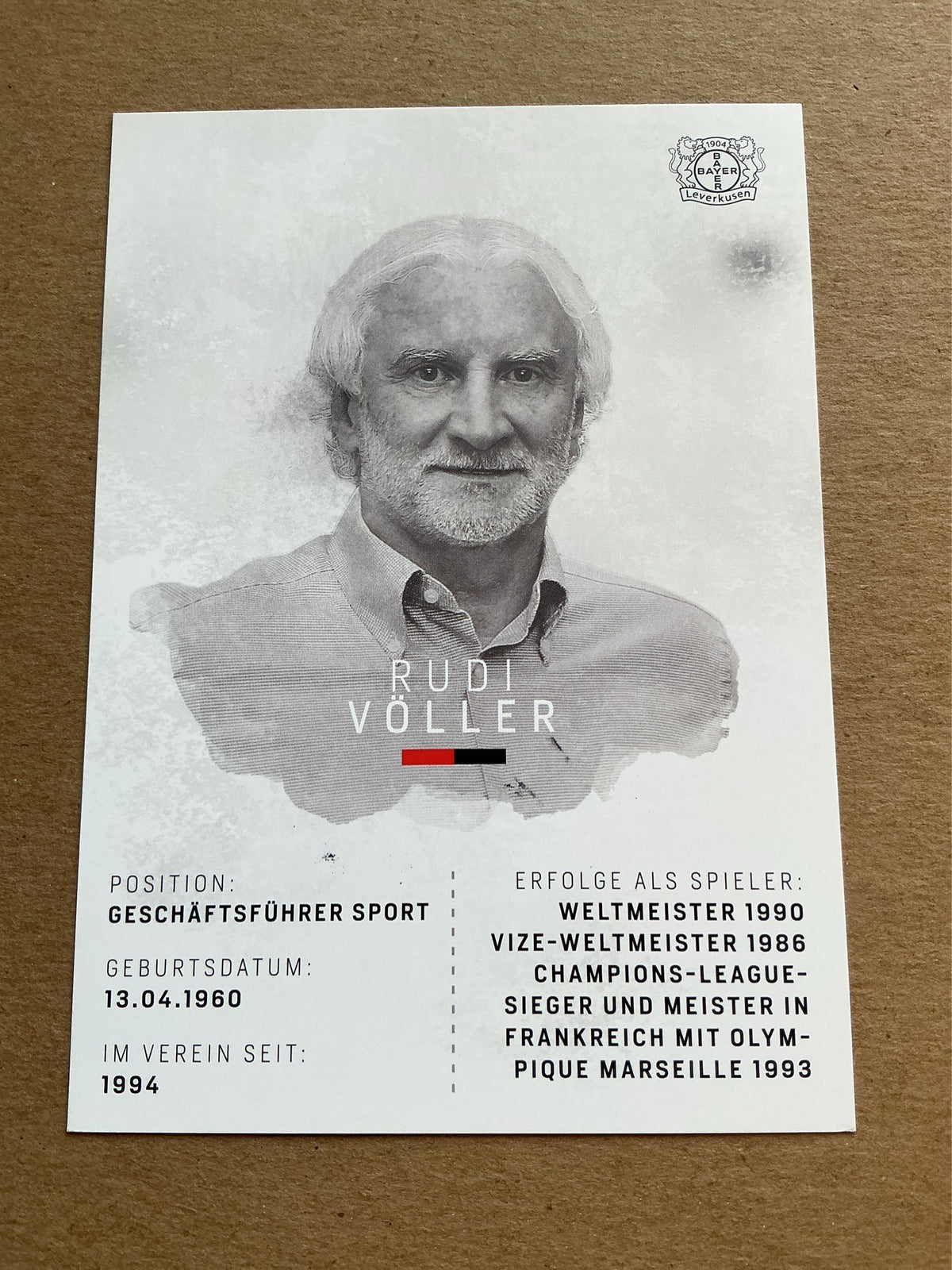 Rudi Völler, Germany 🇩🇪 Bayer 04 Leverkusen 2018/19 hand signed