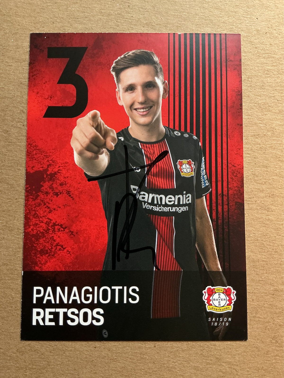 Panagiotis Retsos, Greece 🇬🇷 Bayer 04 Leverkusen 2018/19 hand signed