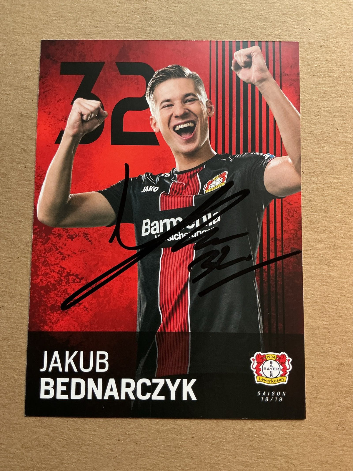 Jakub Bednarczyk, Poland 🇵🇱 Bayer 04 Leverkusen 2018/19 hand signed