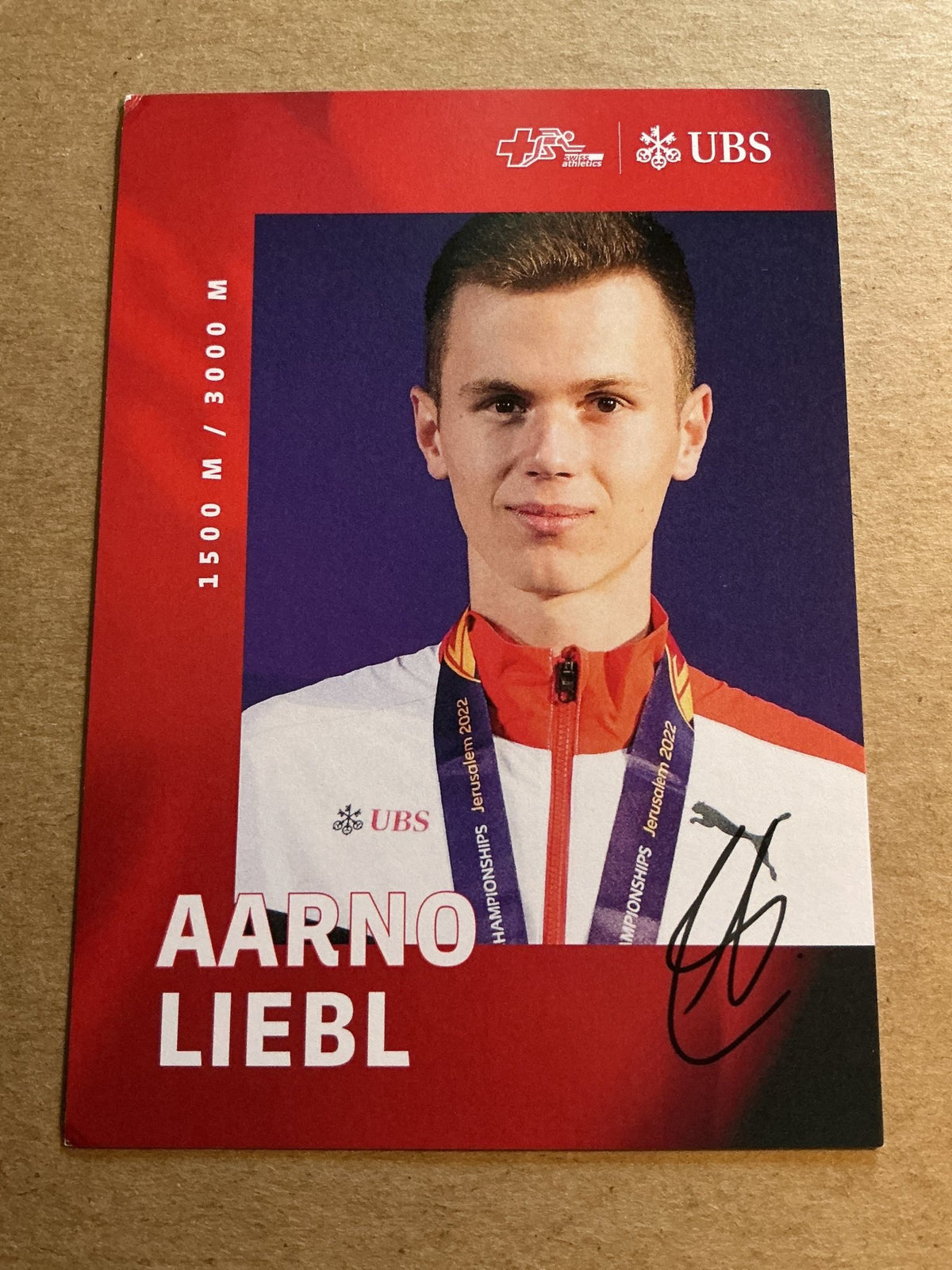 Aarno Liebl, Switzerland 🇨🇭 Athletics Sports 2025 hand signed - Autographs-World