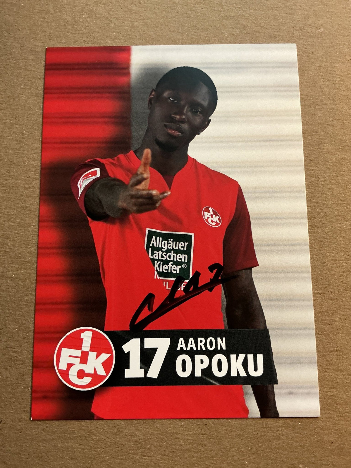 Aaron Opoku, Germany 🇩🇪 1.FC Kaiserslautern 2023/24 hand signed - Autographs-World
