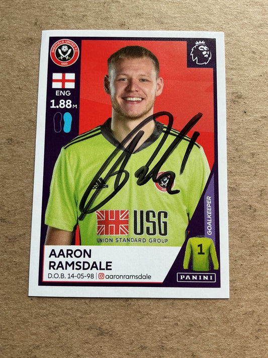 Aaron Ramsdale, England 🏴󠁧󠁢󠁥󠁮󠁧󠁿 Sheffield United 2021 Panini hand signed - Autographs-World