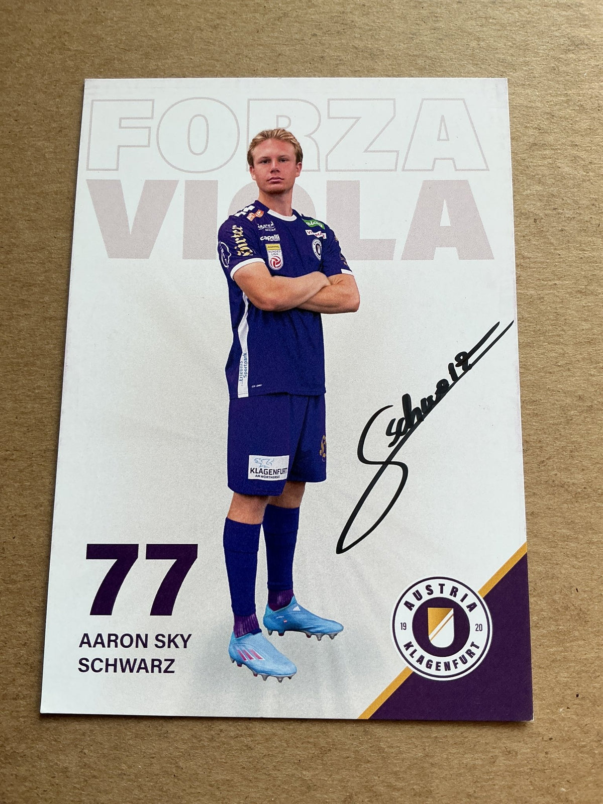 Aaron Sky Schwarz, Austria 🇦🇹 Austria Klagenfurt 2023/24 hand signed - Autographs-World