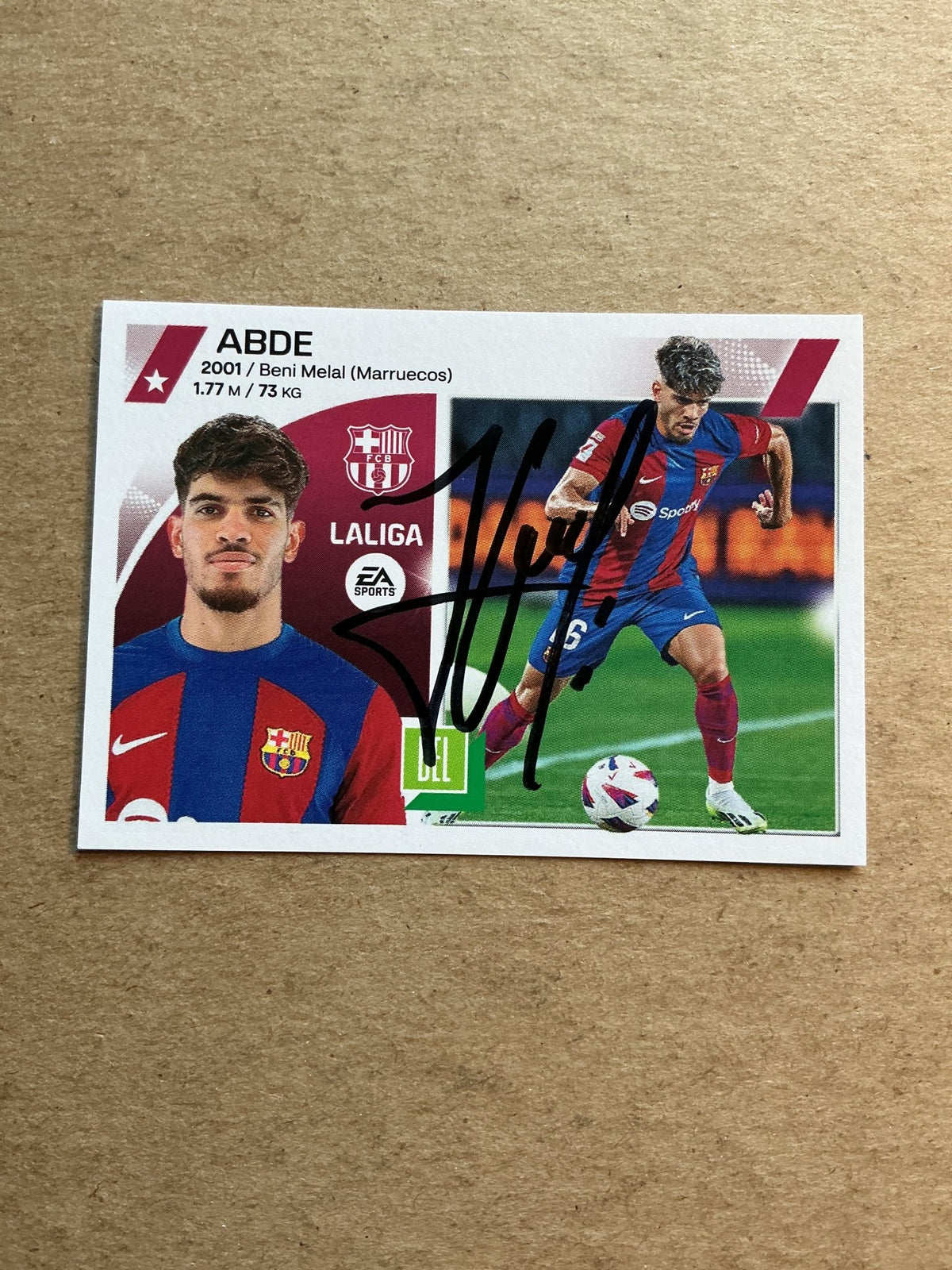 Abde Ezzalzouli, Morocco 🇲🇦 FC Barcelona 2023/24 Panini hand signed - Autographs-World
