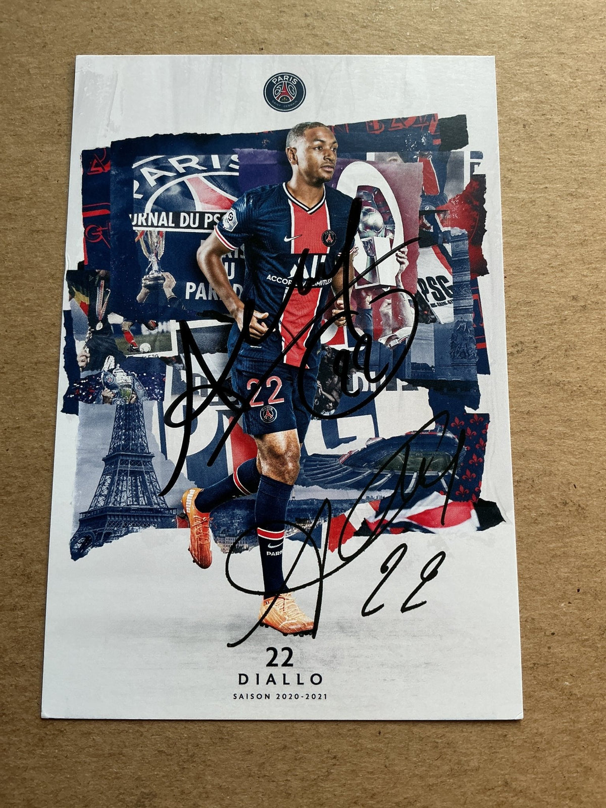 Abdou Diallo, Senegal 🇸🇳 Paris Saint-Germain 2020/21 hand signed - Autographs-World