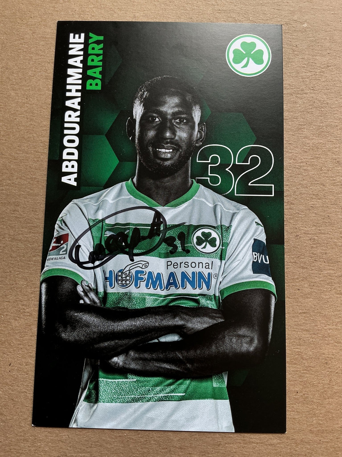 Abdourahmane Barry, Guinea 🇬🇳 SpVgg Greuther Fürth 2020/21 hand signed - Autographs-World