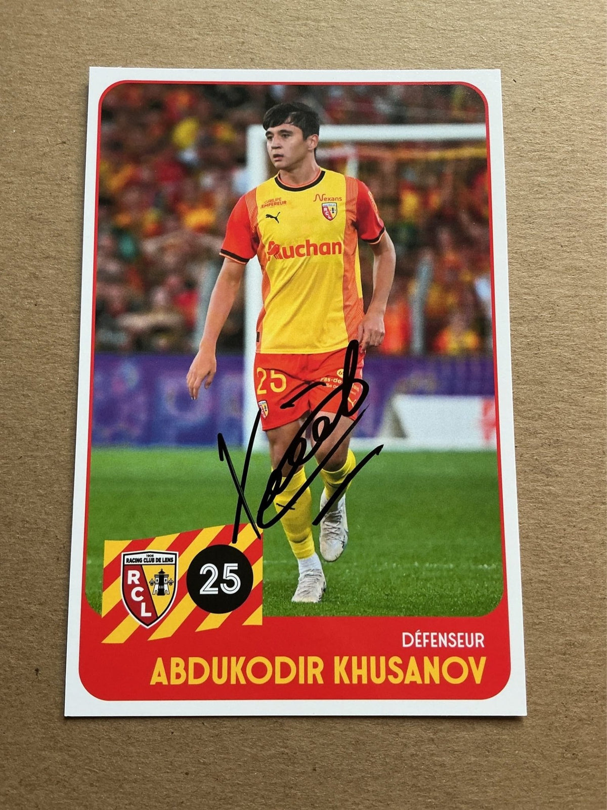 Abdukodir Khusanov, Uzbekistan 🇺🇿 RC Lens 2023/24 hand signed - Autographs-World