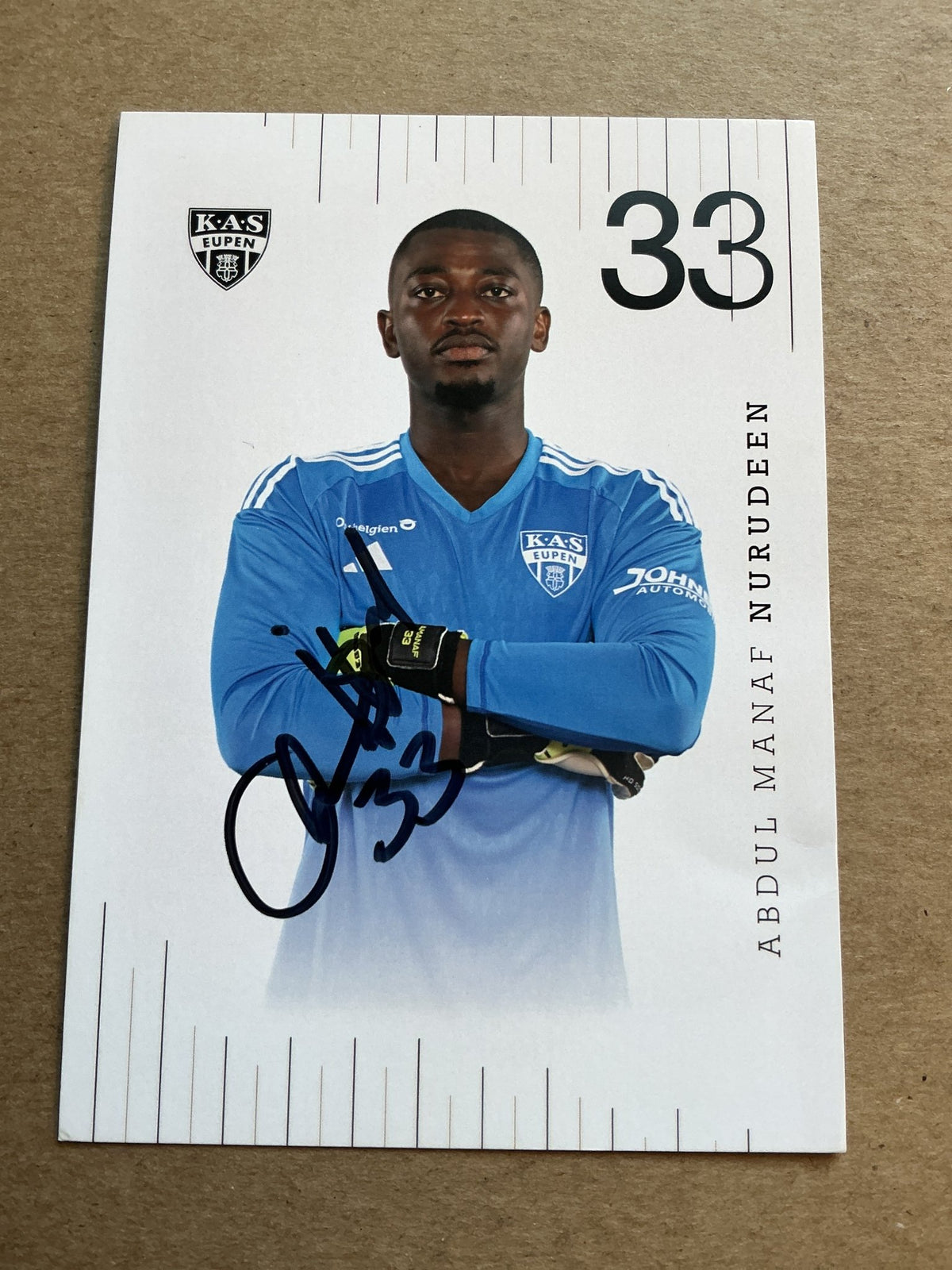 Abdul Manaf Nurudeen, Ghana 🇬🇭 KAS Eupen 2023/24 hand signed - Autographs-World