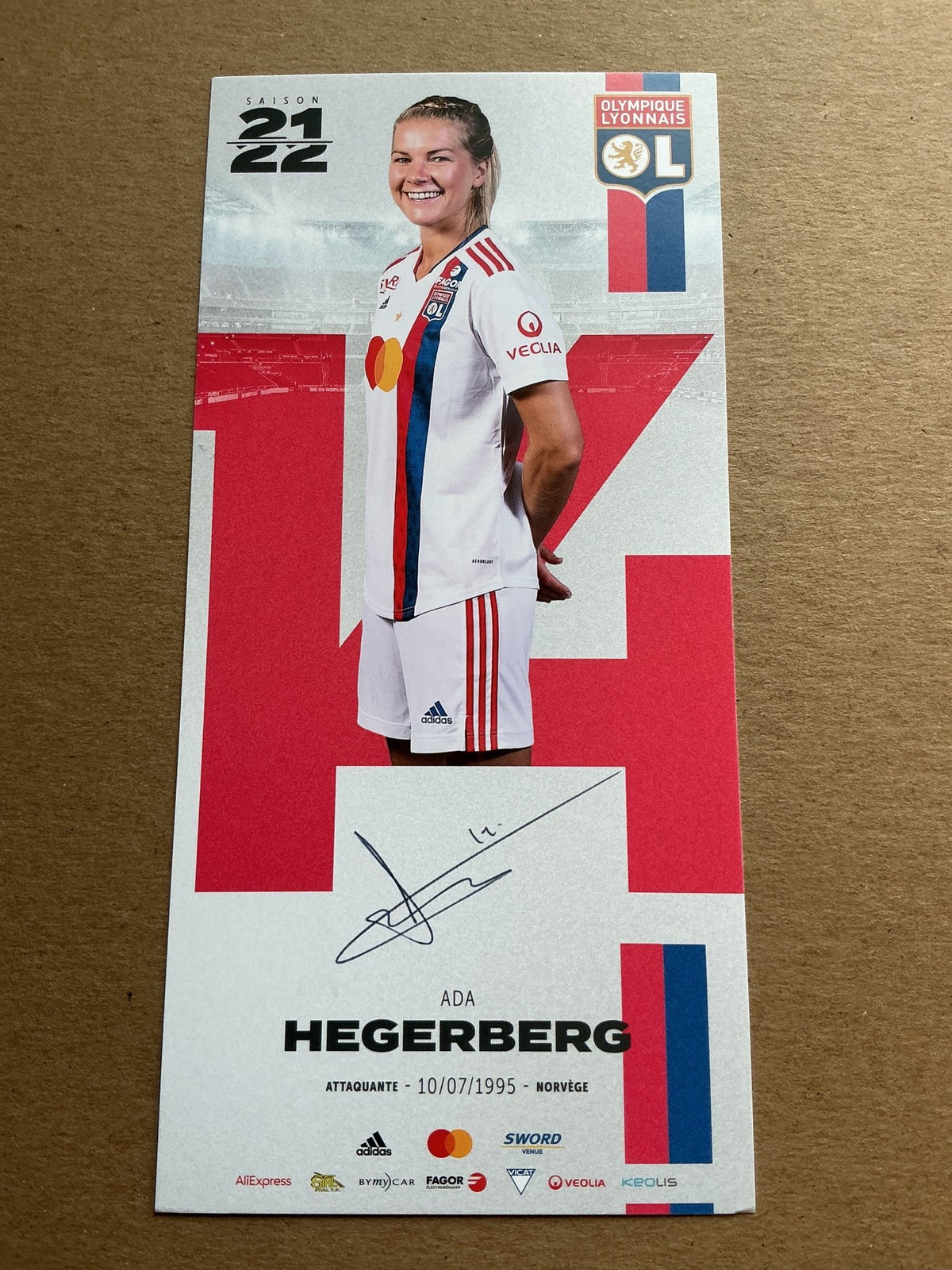 Ada Hegerberg, Norway 🇳🇴 Olympique Lyon 2021/22 hand signed - Autographs-World