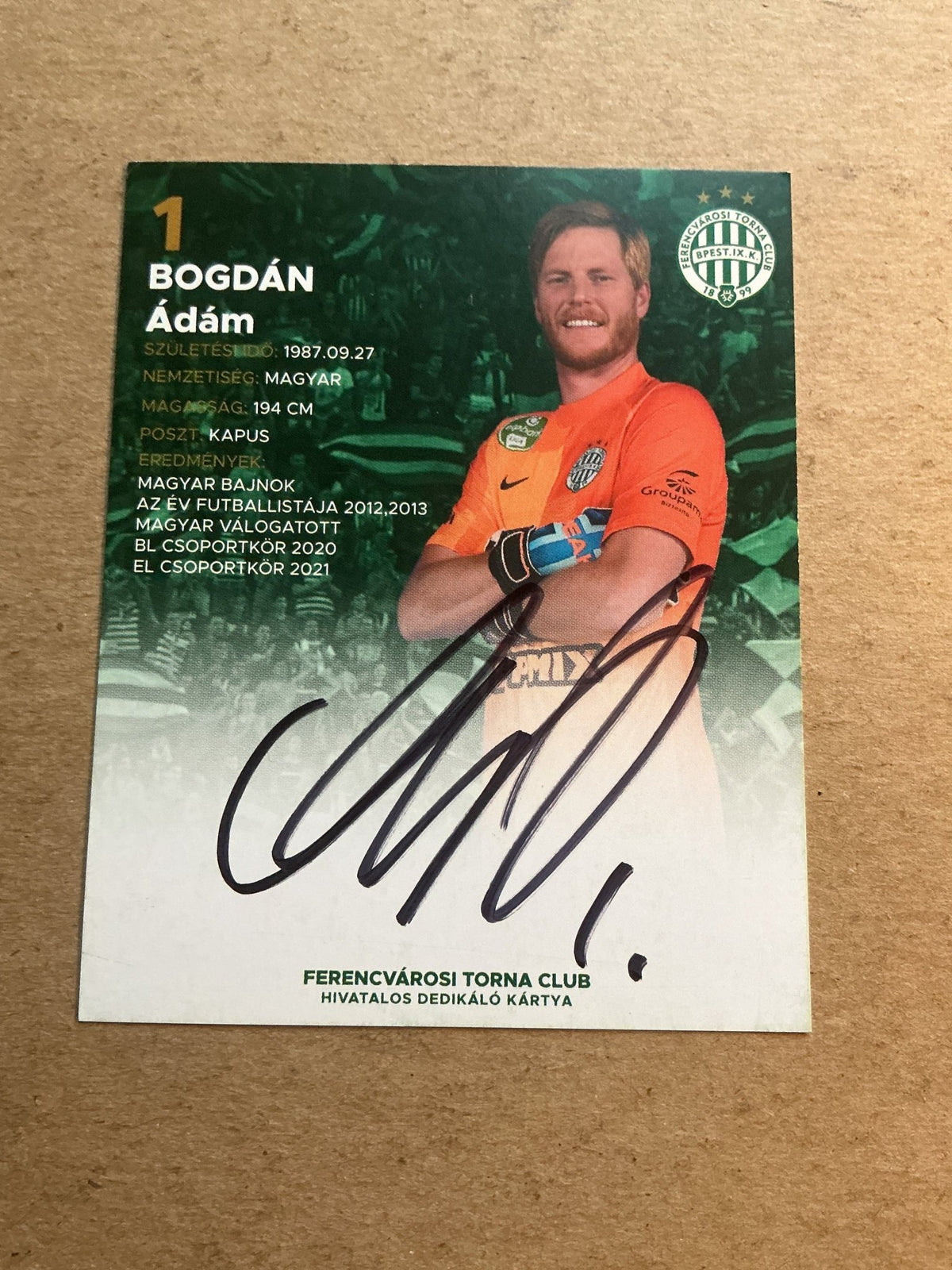 Ádám Bogdán, Hungary 🇭🇺 Ferencvaros TC 2021/22 hand signed - Autographs-World