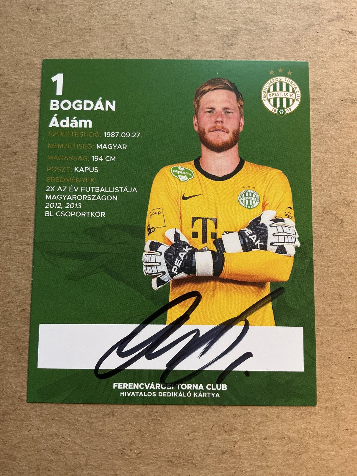 Ádám Bogdán, Hungary 🇭🇺 Ferencvaros TC 2021/22 hand signed - Autographs-World