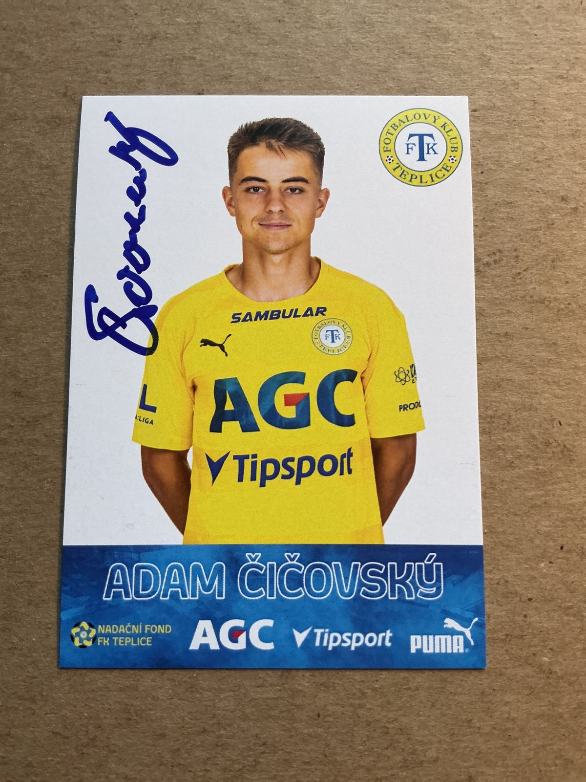 Adam Čičovský, Czech Republic 🇨🇿 FK Teplice 2022/23 hand signed - Autographs-World