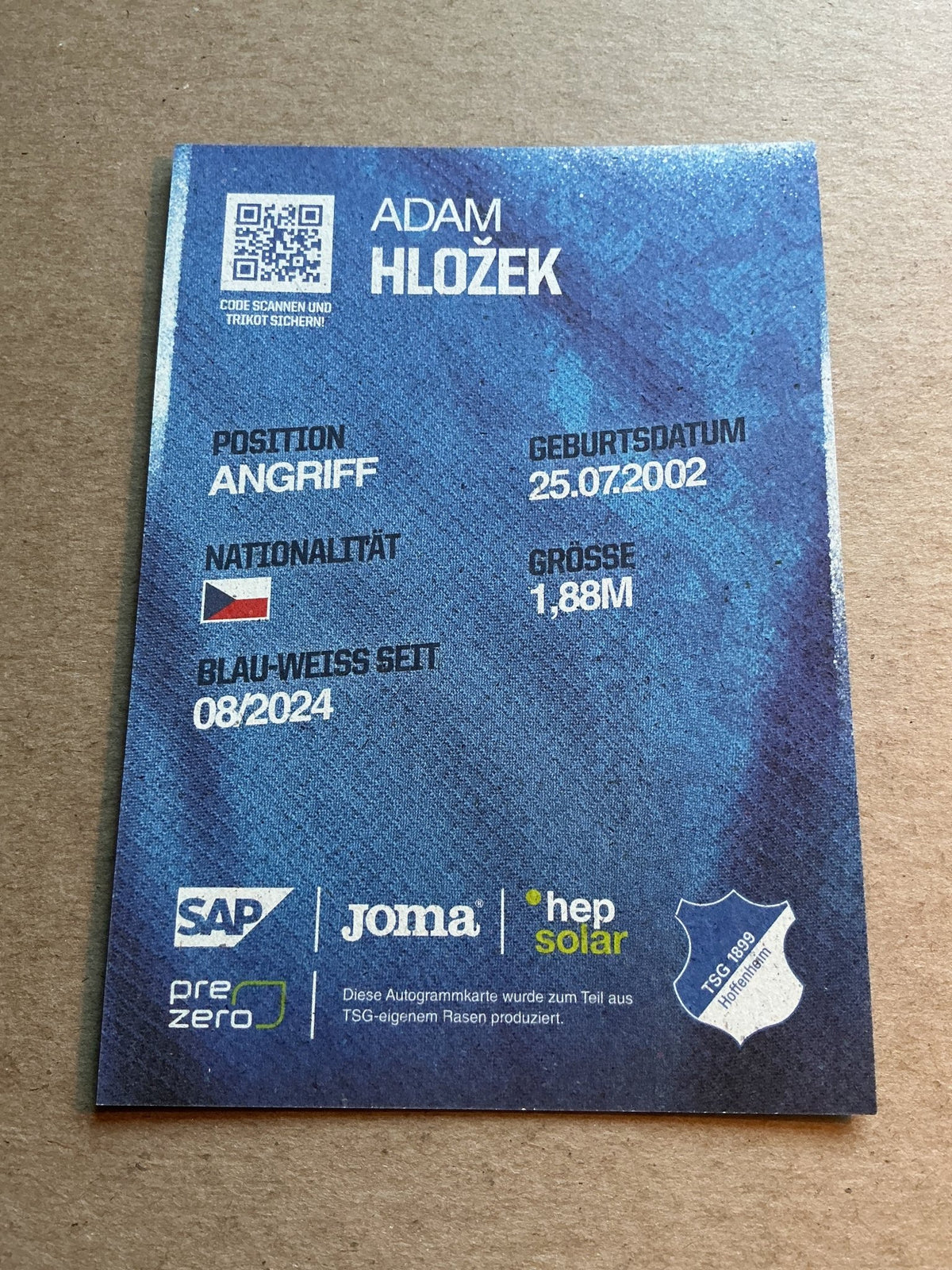 Adam Hlozek, Czech Republic 🇨🇿 TSG 1899 Hoffenheim 2024/25 hand signed - Autographs-World