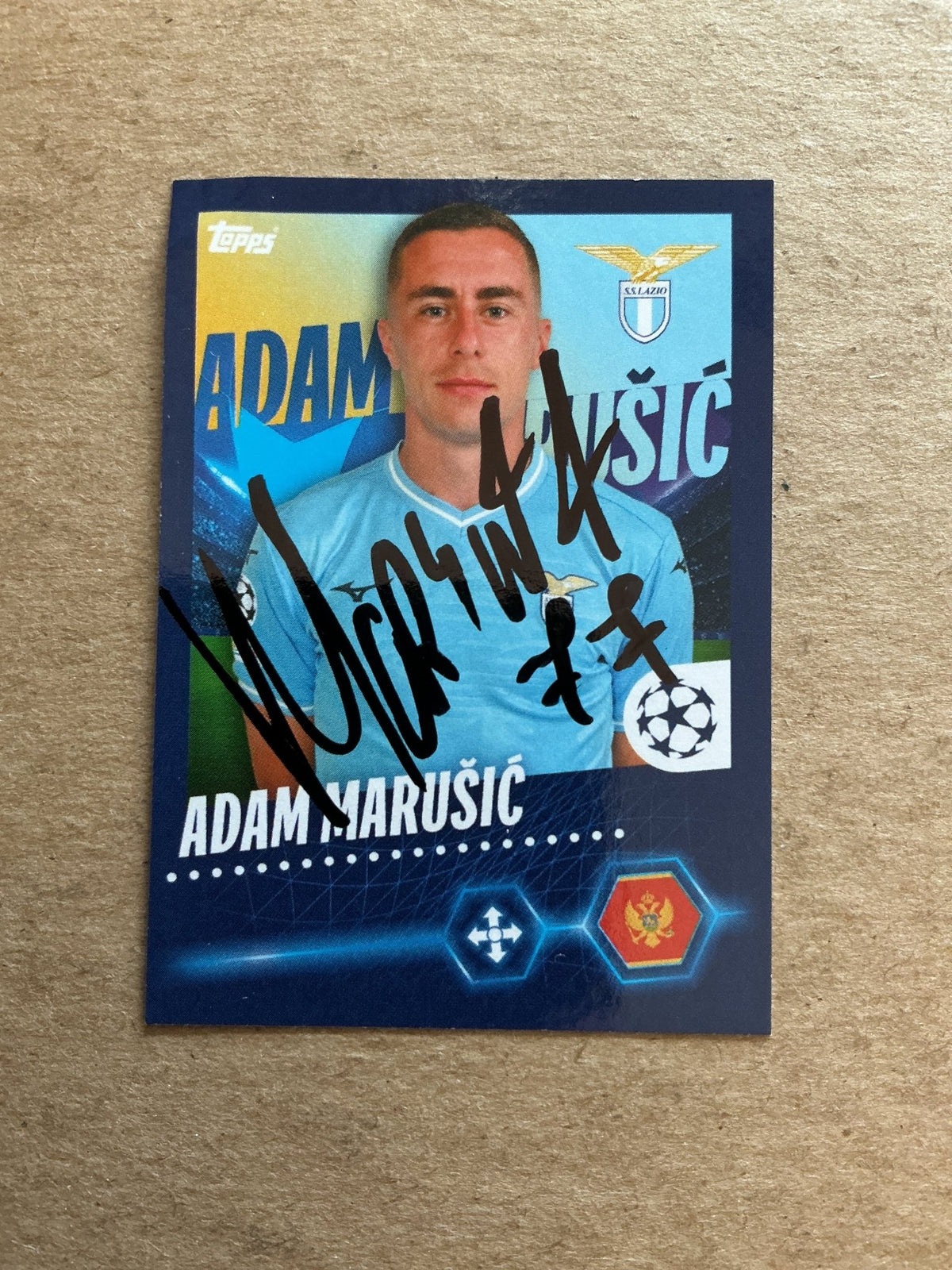 Adam Marusic, Montenegro 🇲🇪 SS Lazio Rom 2023/24 Topps hand signed - Autographs-World