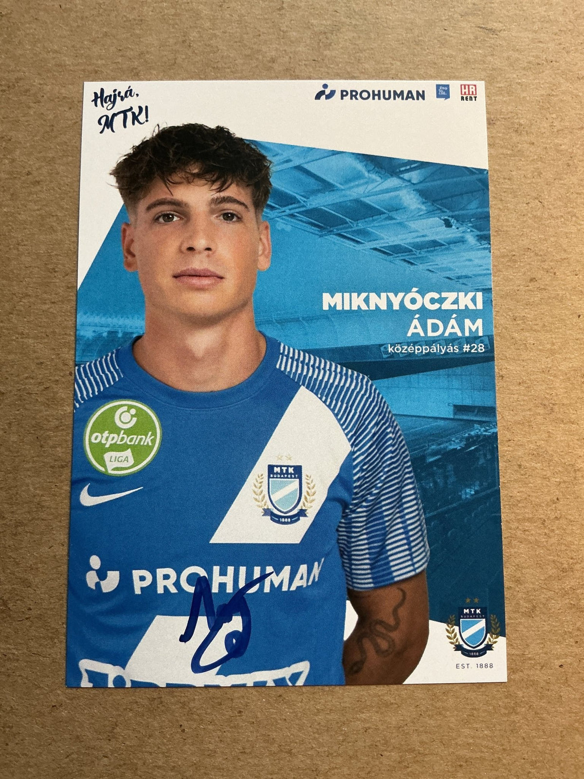 Ádám Miknyóczki, Hungary 🇭🇺 MTK Budapest FC 2023/24 hand signed - Autographs-World