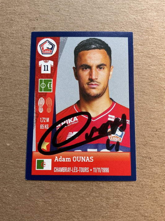 Adam Ounas, Algeria 🇩🇿 Lille OSC 2023 Panini hand signed - Autographs-World