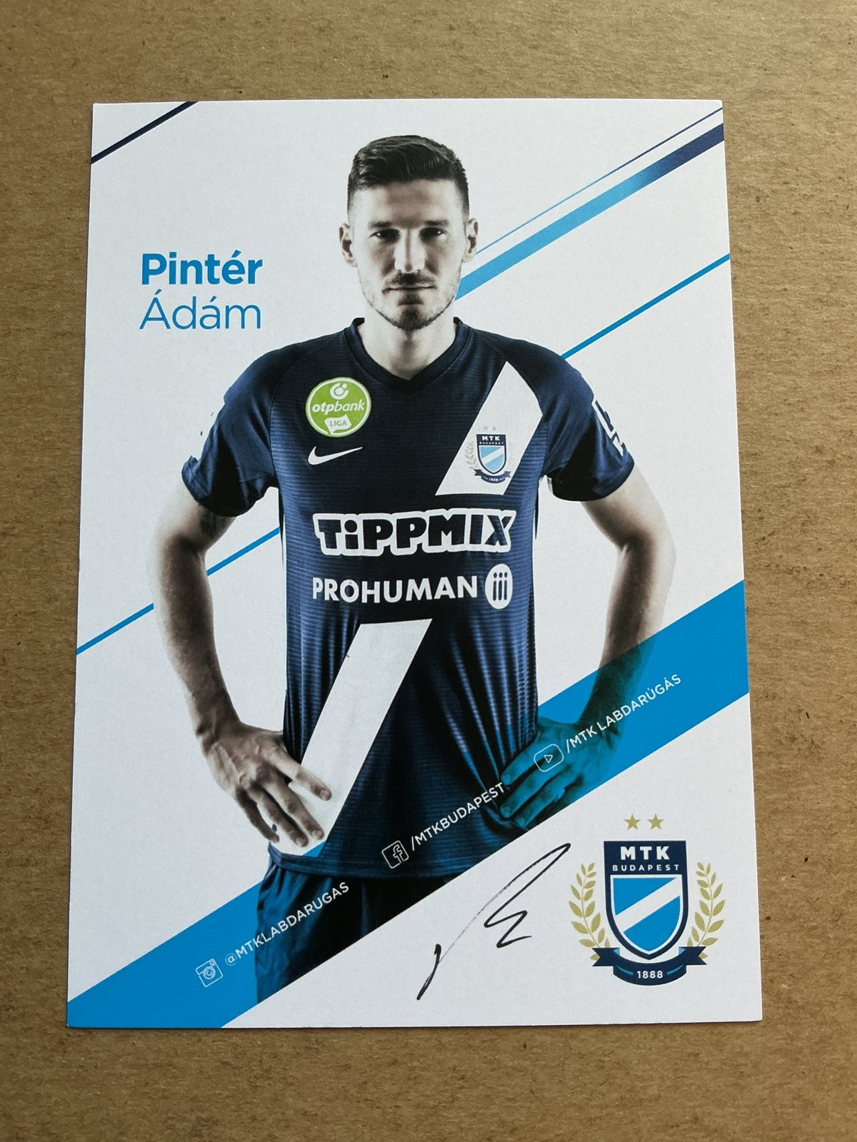 Ádám Pintér, Hungary 🇭🇺 MTK Budapest 2020/21 hand signed - Autographs-World