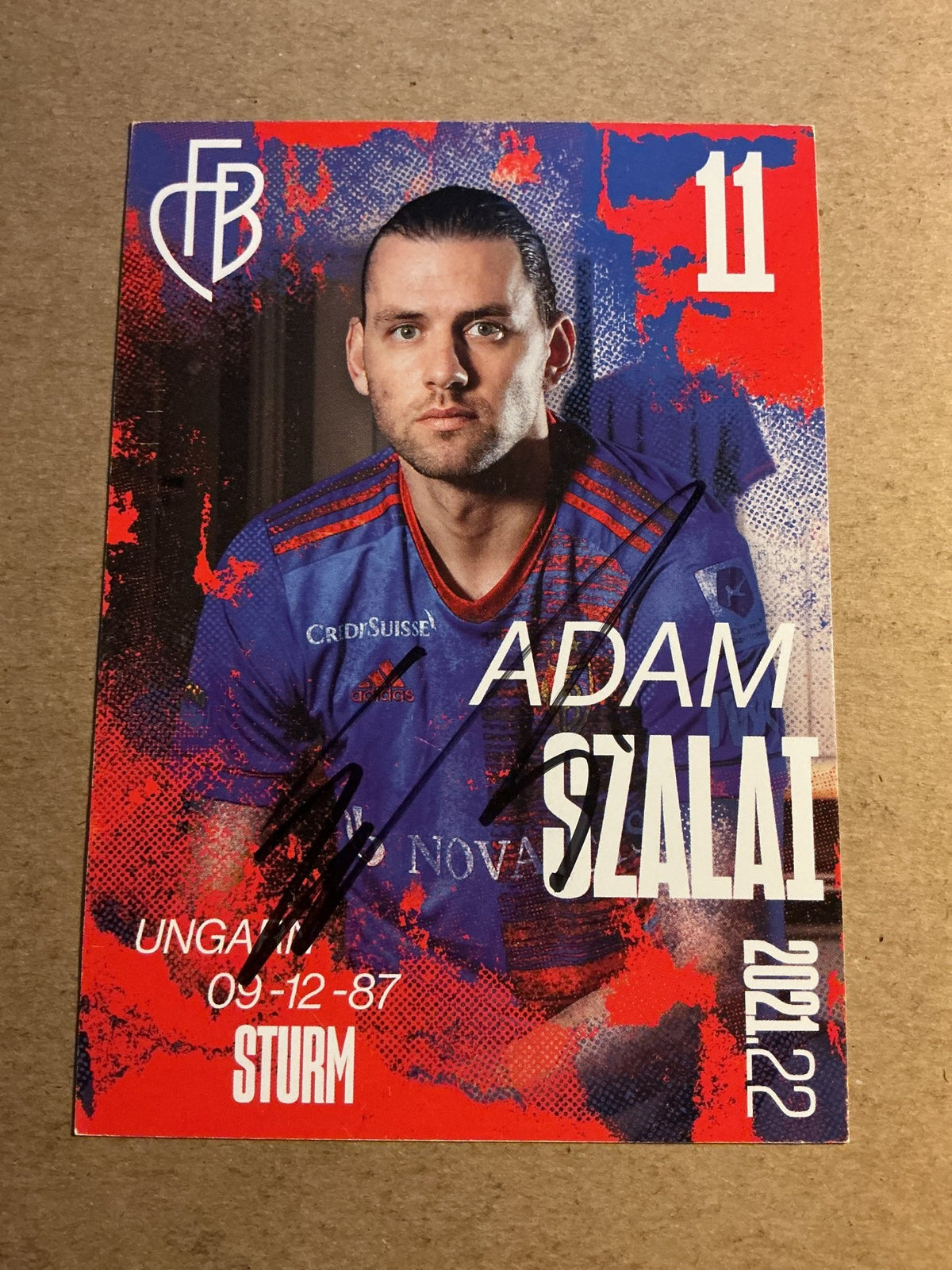 Adam Szalai, Hungary 🇭🇺 FC Basel 2021/22 hand signed - Autographs-World