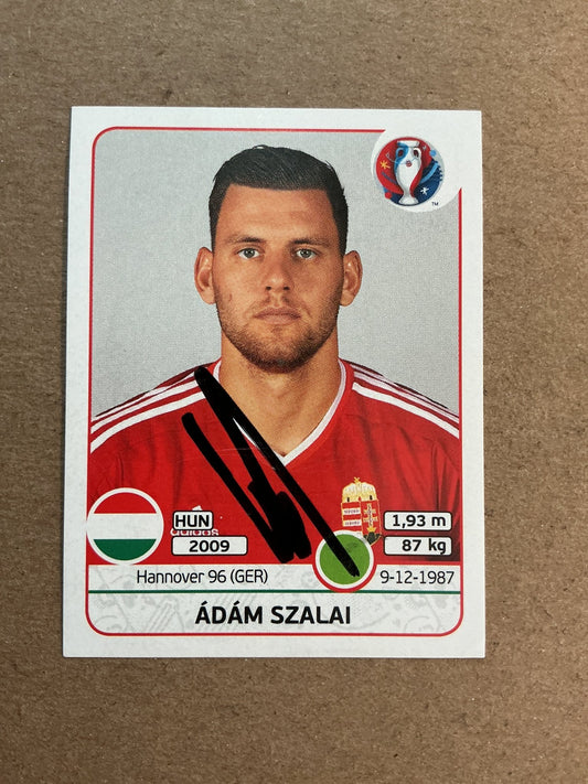 Ádám Szalai, Hungary 🇭🇺 UEFA Euro 2016 Panini hand signed - Autographs-World