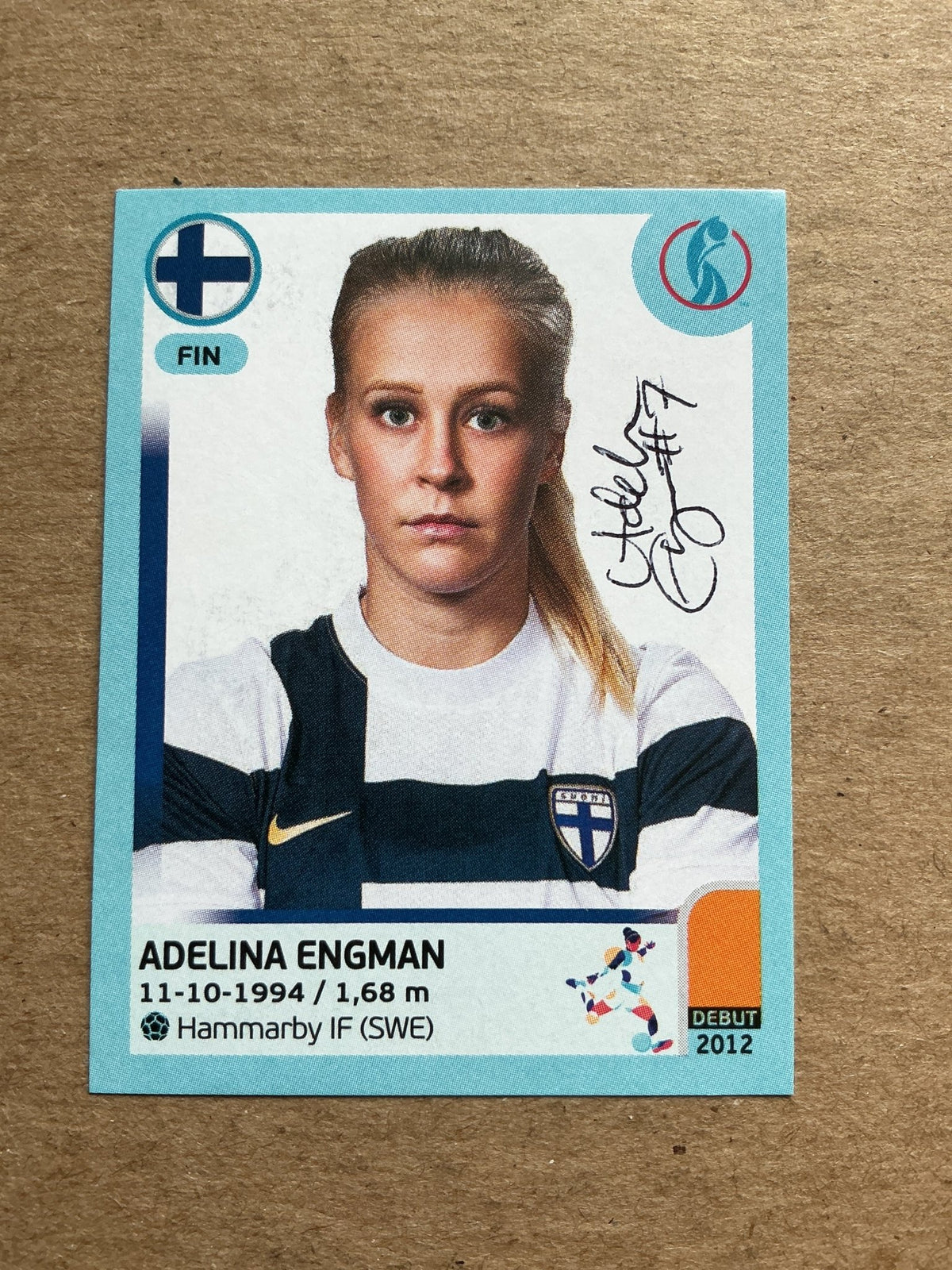 Adelina Engman, Finland 🇫🇮 UEFA Women’s Euro Cup 2022 Panini hand signed - Autographs-World