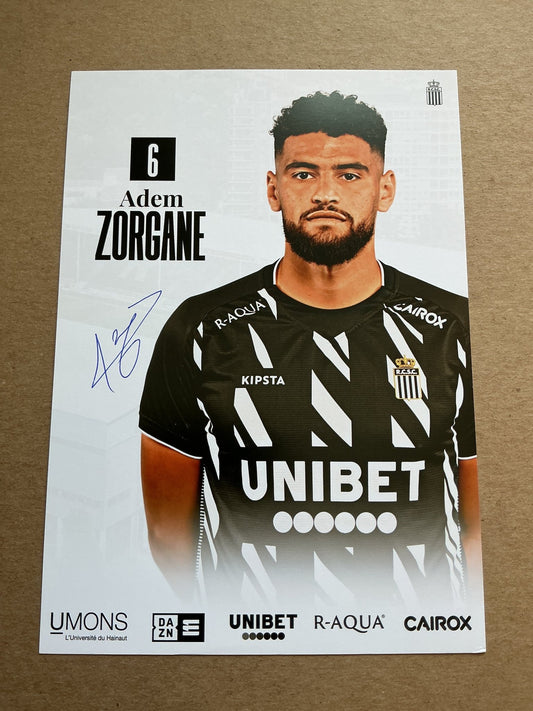 Adem Zorgane, Algeria 🇩🇿 Sporting Charleroi 2023/24 hand signed - Autographs-World