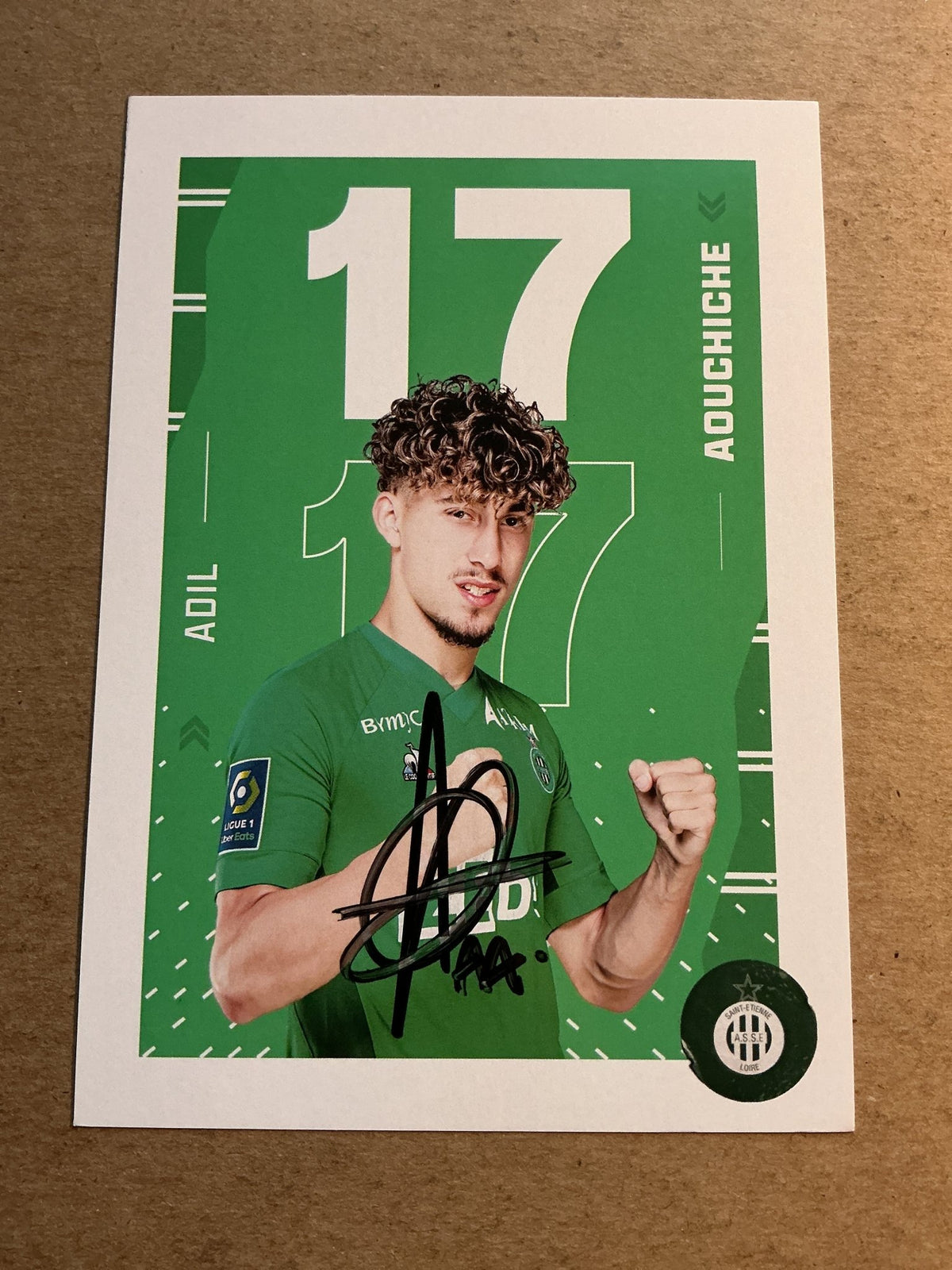 Adil Aouchiche, France 🇫🇷 AS Saint-Étienne 2021/22 hand signed - Autographs-World