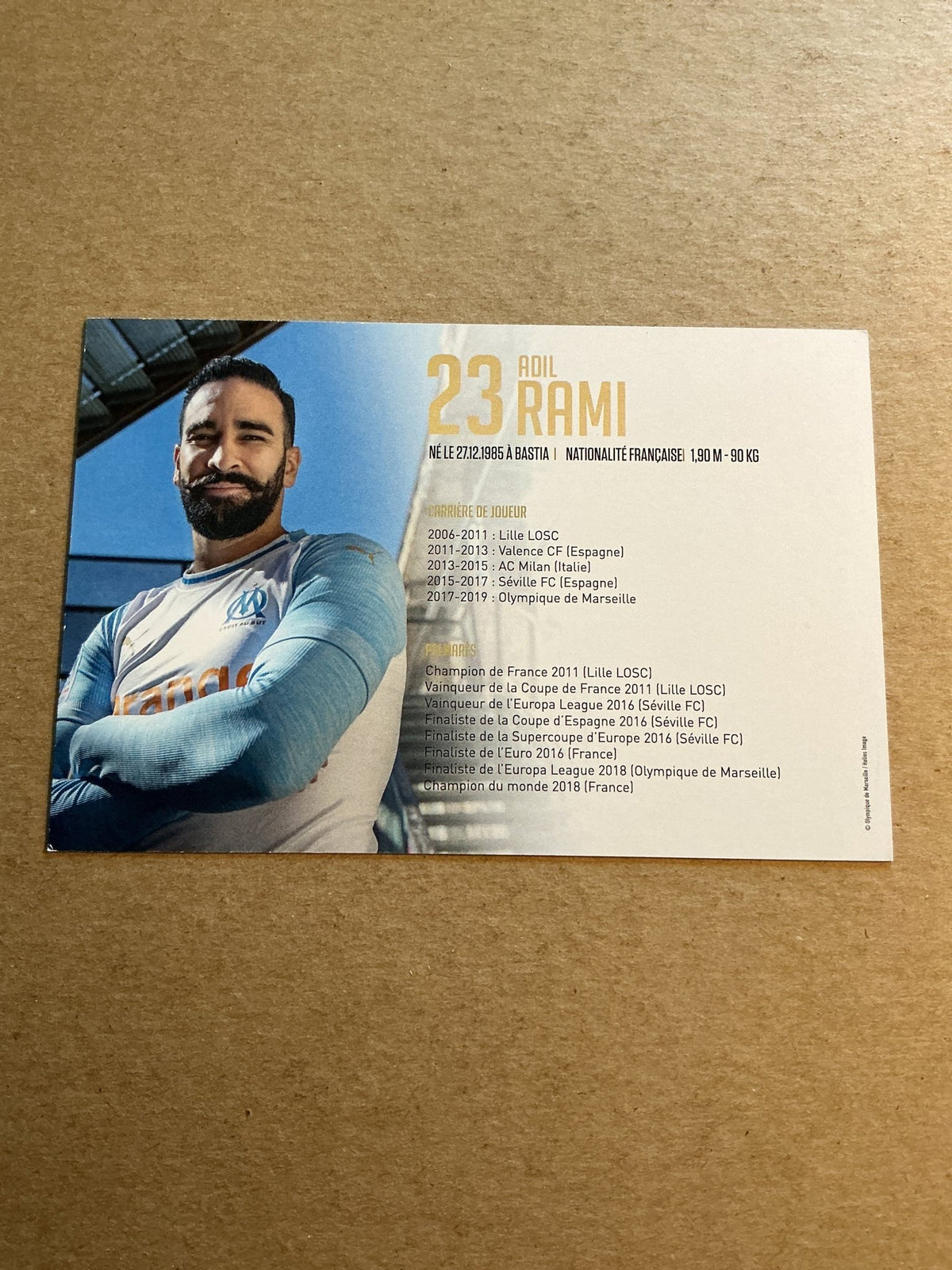 Adil Rami, France 🇫🇷 Olympique Marseille 2018/19 hand signed - Autographs-World