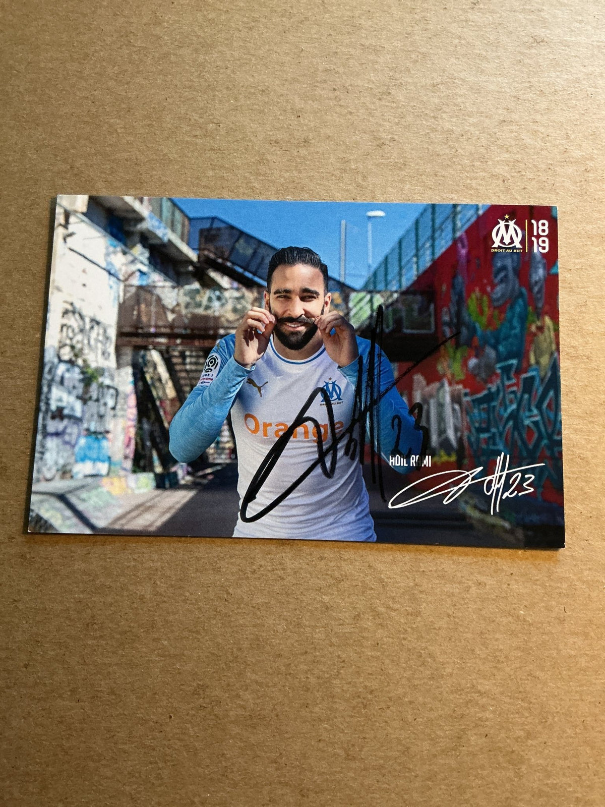Adil Rami, France 🇫🇷 Olympique Marseille 2018/19 hand signed - Autographs-World