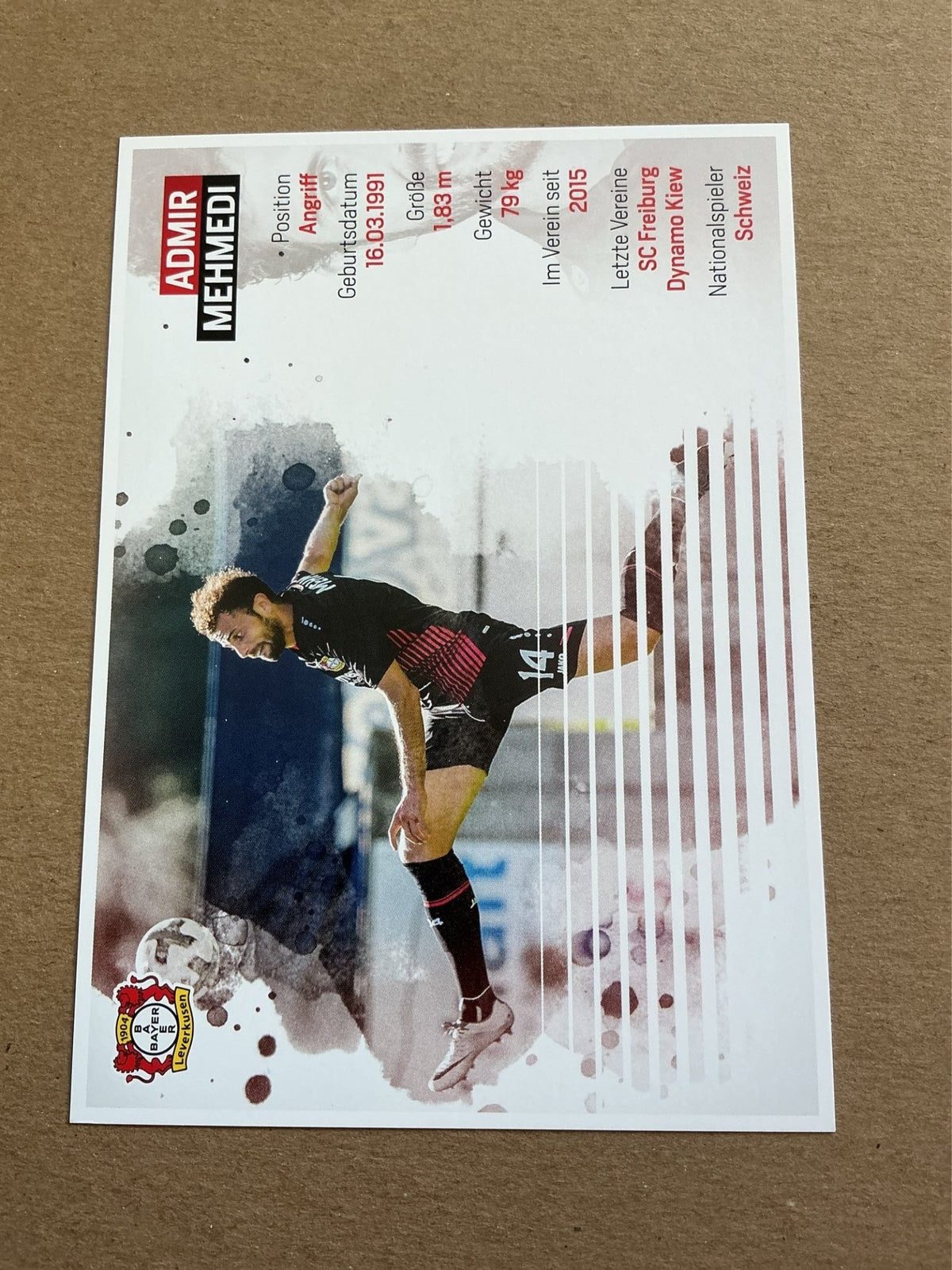Admir Mehmedi, Switzerland 🇨🇭 Bayer 04 Leverkusen 2017/18 hand signed - Autographs-World