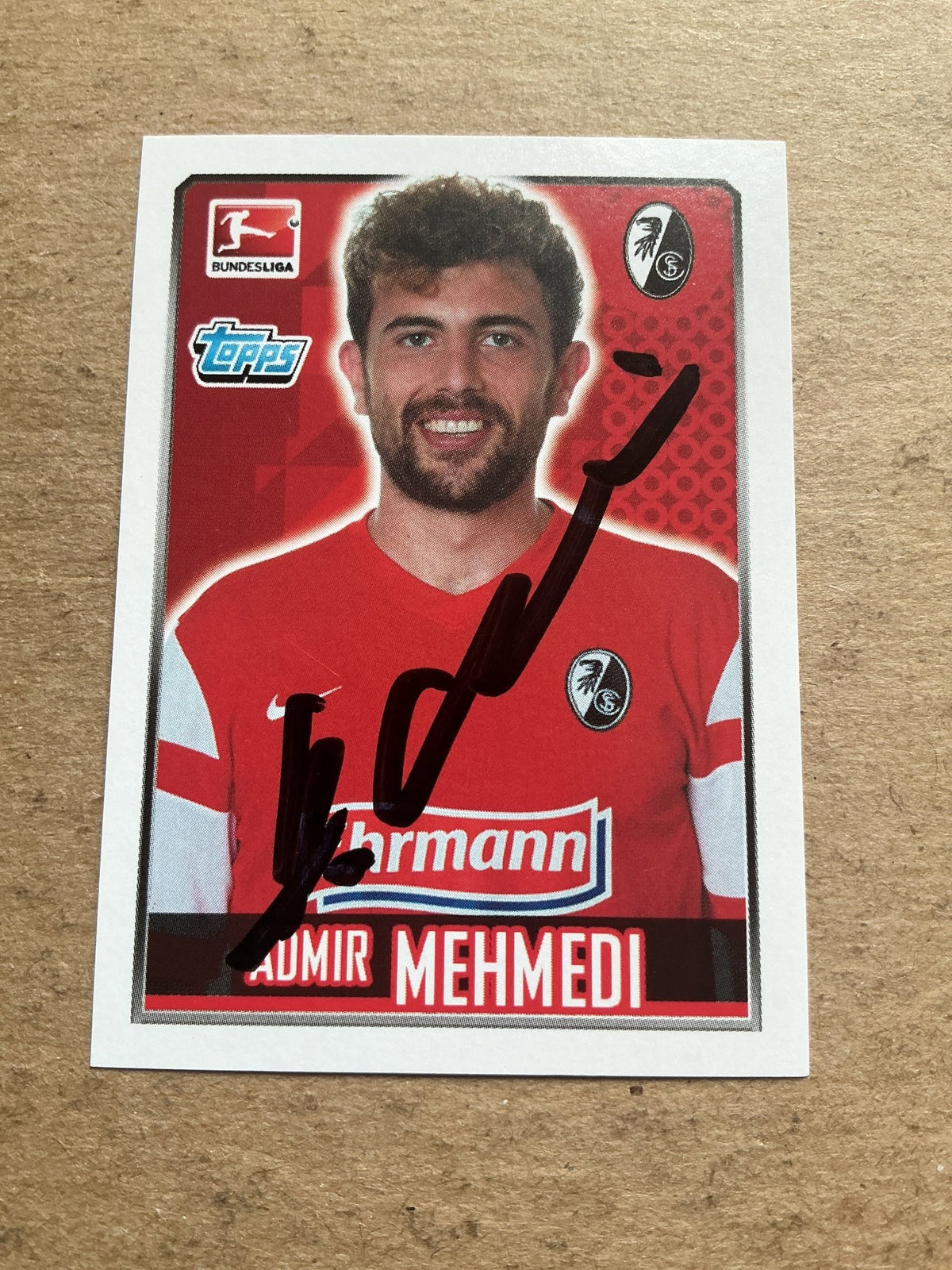 Admir Mehmedi, Switzerland 🇨🇭 SC Freiburg 2014/15 Topps hand signed - Autographs-World