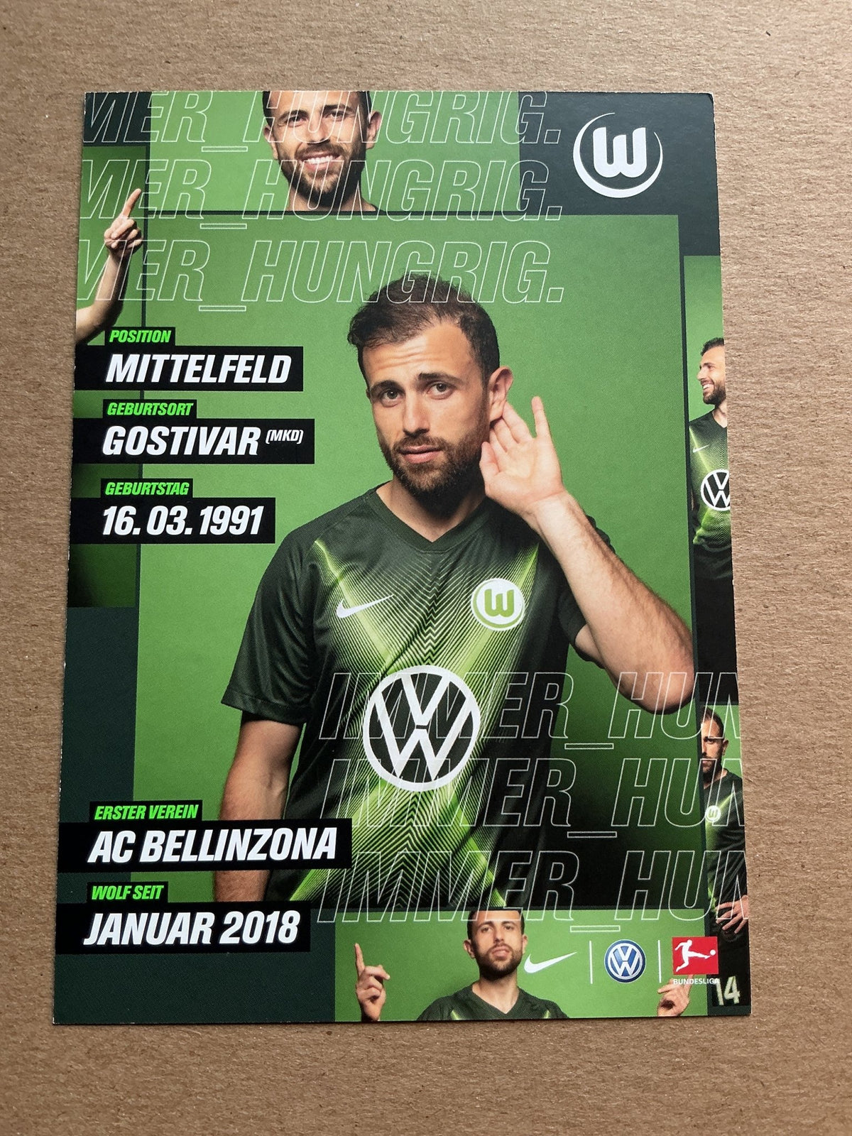 Admir Mehmedi, Switzerland 🇨🇭 VfL Wolfsburg 2019/20 hand signed - Autographs-World