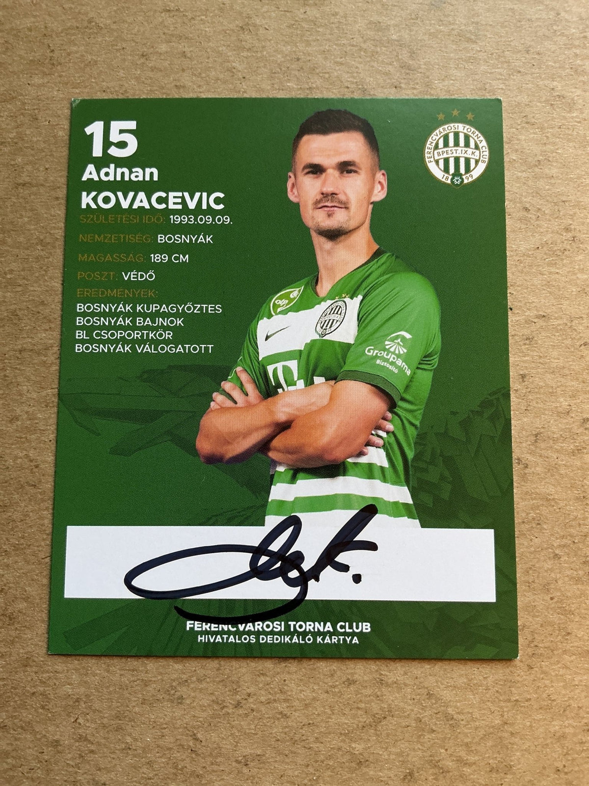 Adnan Kovacevic, Bosnia 🇧🇦 Ferencváros 2020/21 hand signed - Autographs-World