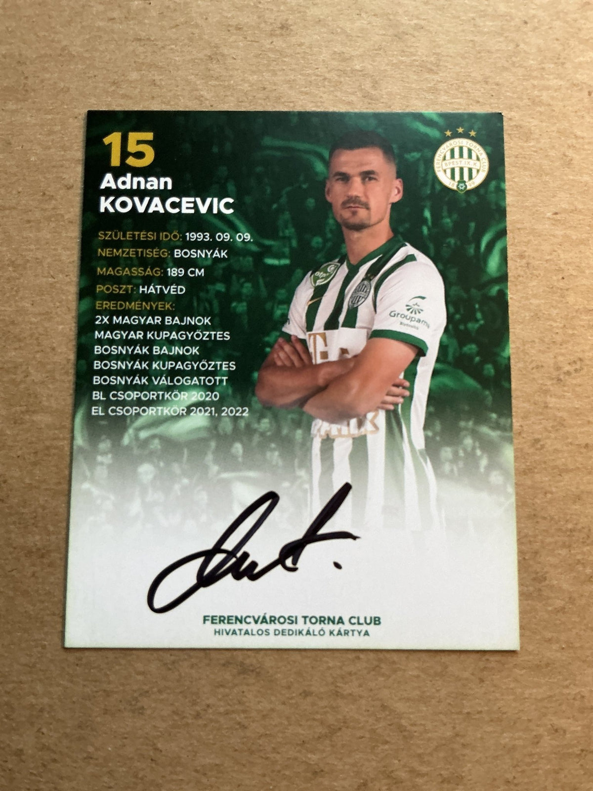 Adnan Kovacevic, Bosnia 🇧🇦 Ferencváros 2022/23 hand signed - Autographs-World