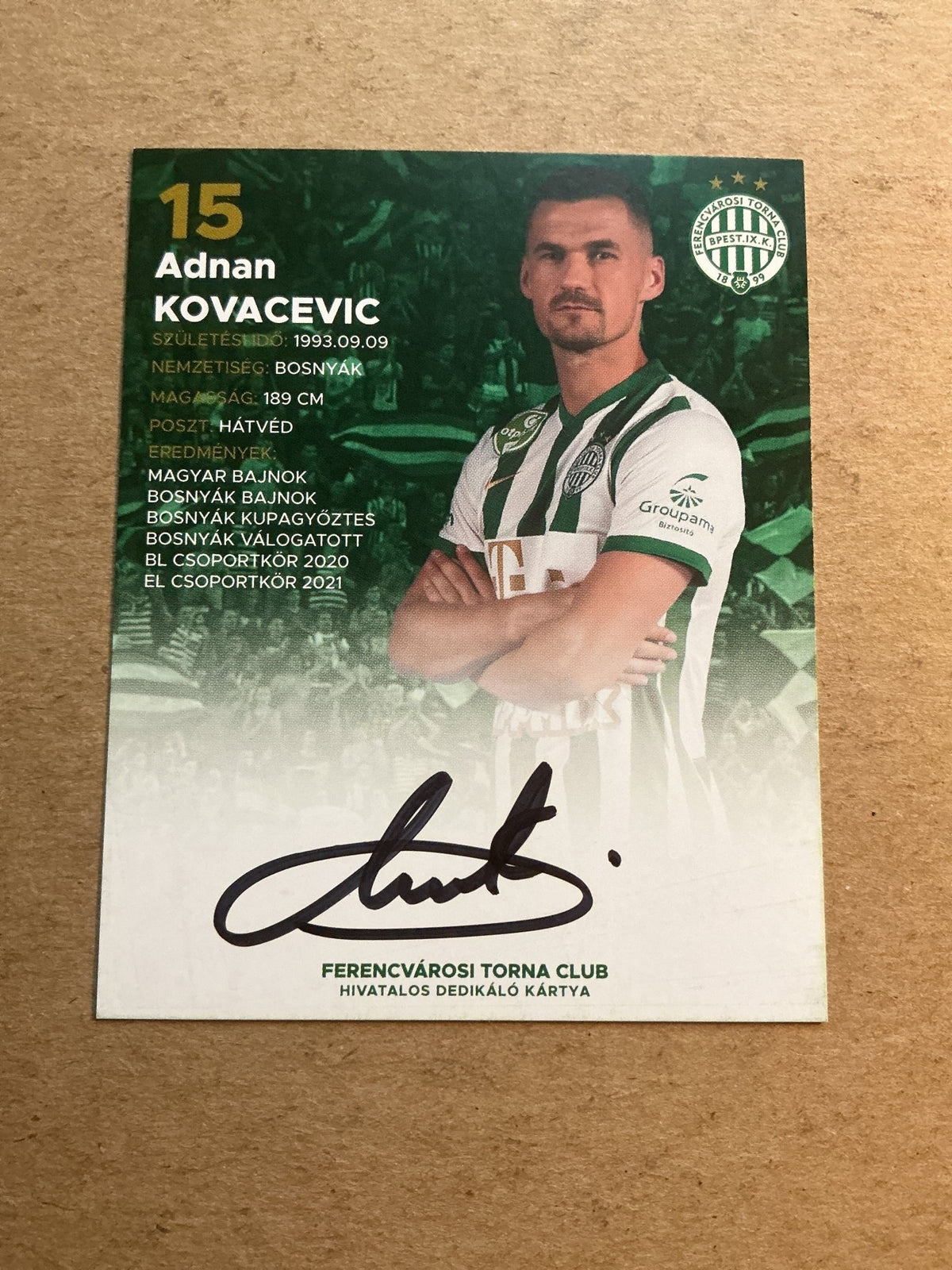 Adnan Kovačević, Bosnia 🇧🇦 Ferencvaros TC 2021/22 hand signed - Autographs-World